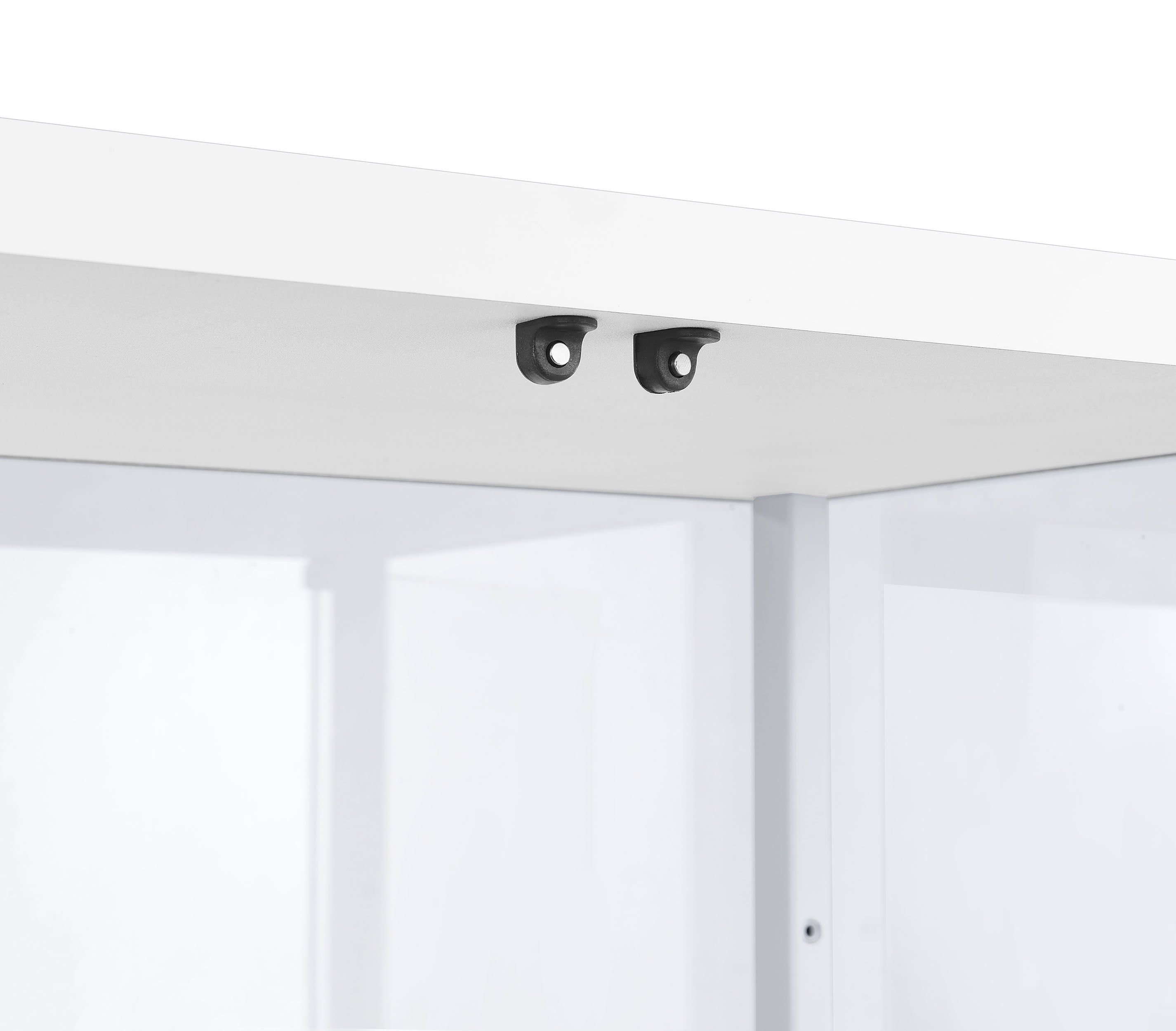 Delphinium 4-Shelf Clear Glass Curio Display Cabinet White — view 10