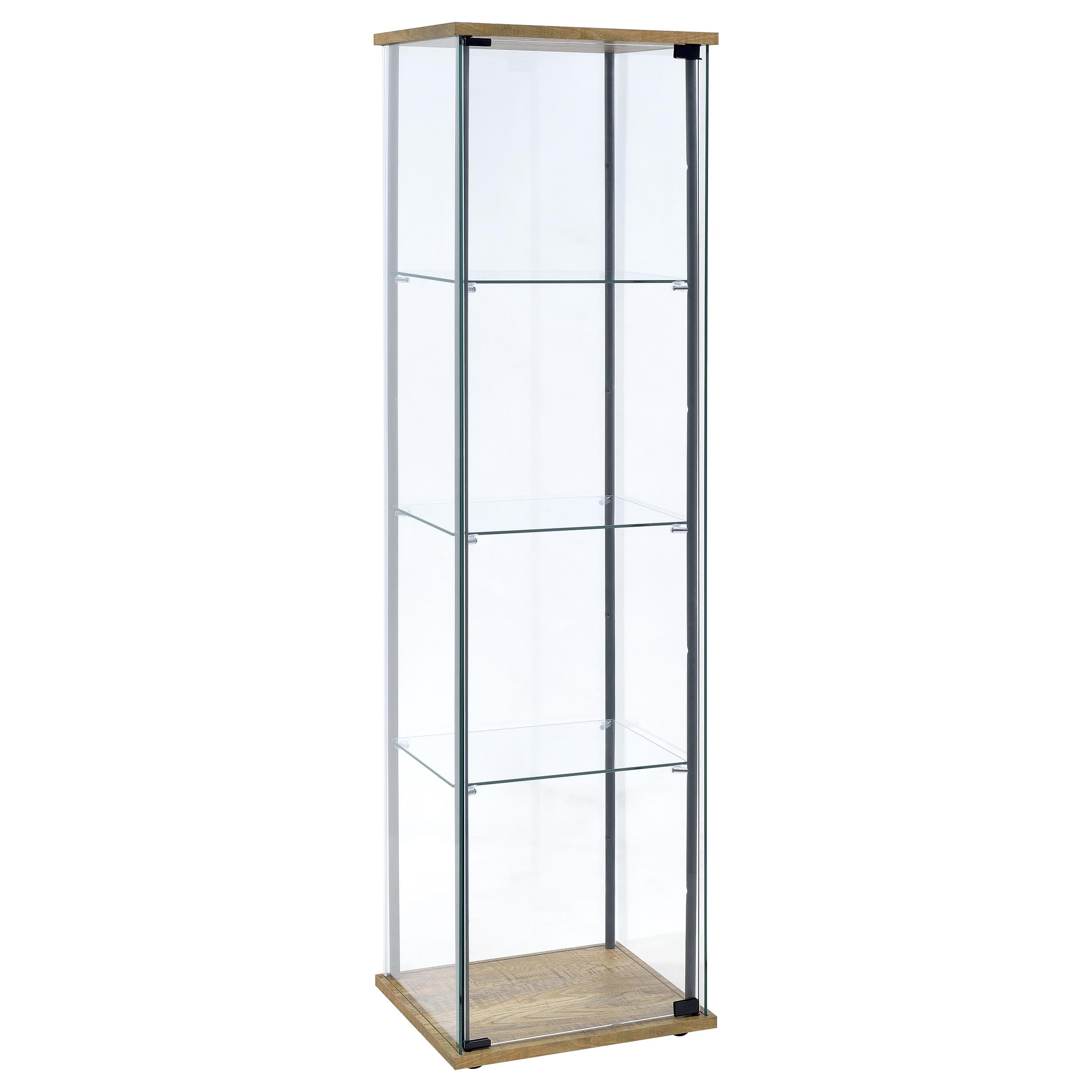 Bellatrix 3-shelf Clear Glass Curio Cabinet Mango — view 1