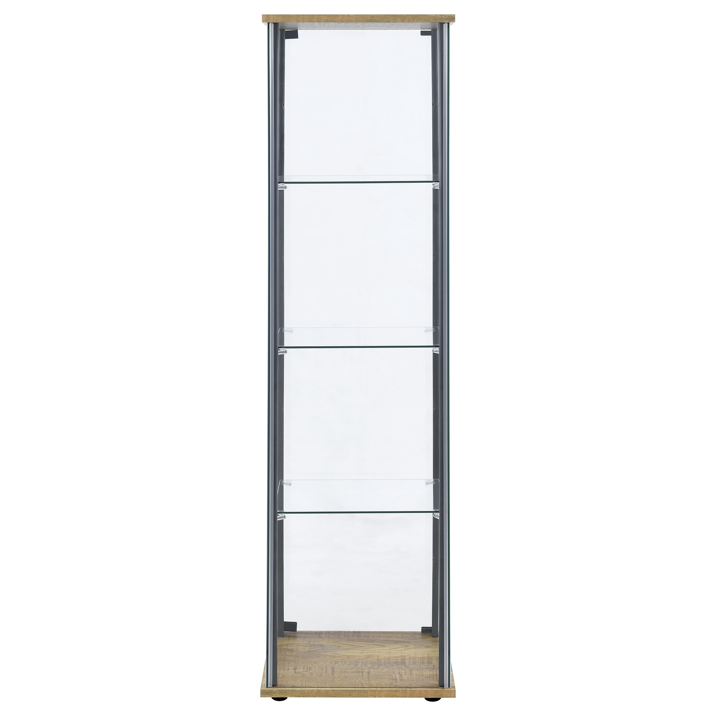 Bellatrix 3-shelf Clear Glass Curio Cabinet Mango — view 6