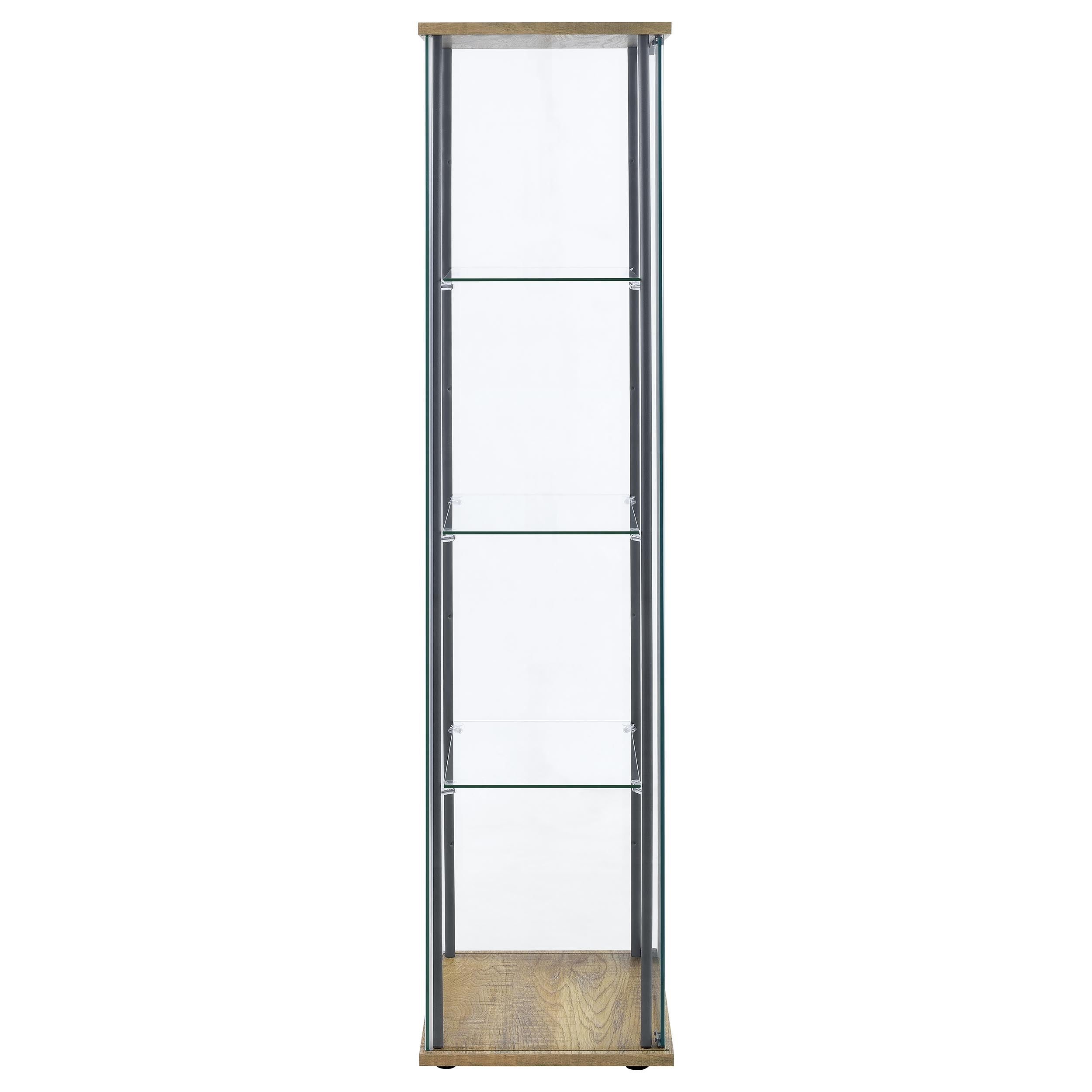 Bellatrix 3-shelf Clear Glass Curio Cabinet Mango — view 7