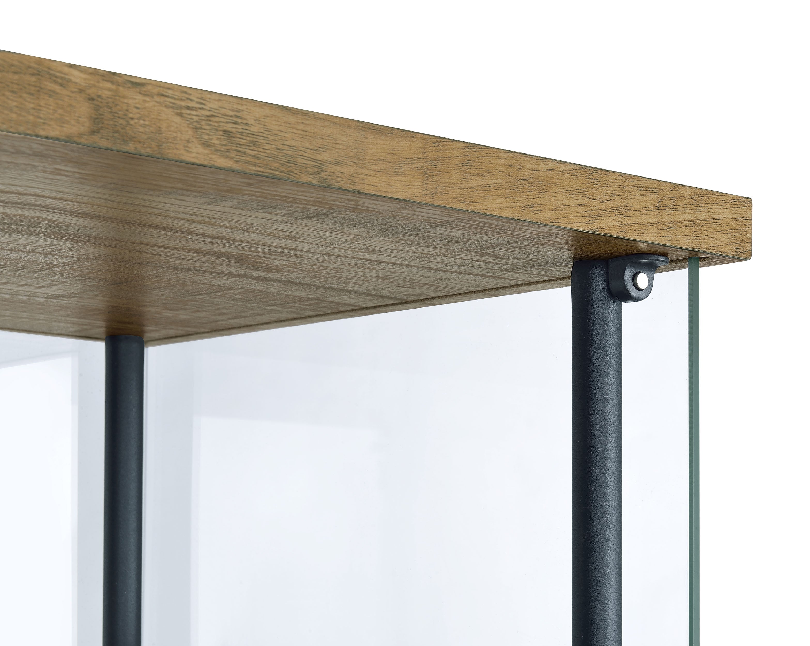Bellatrix 3-shelf Clear Glass Curio Cabinet Mango — view 8
