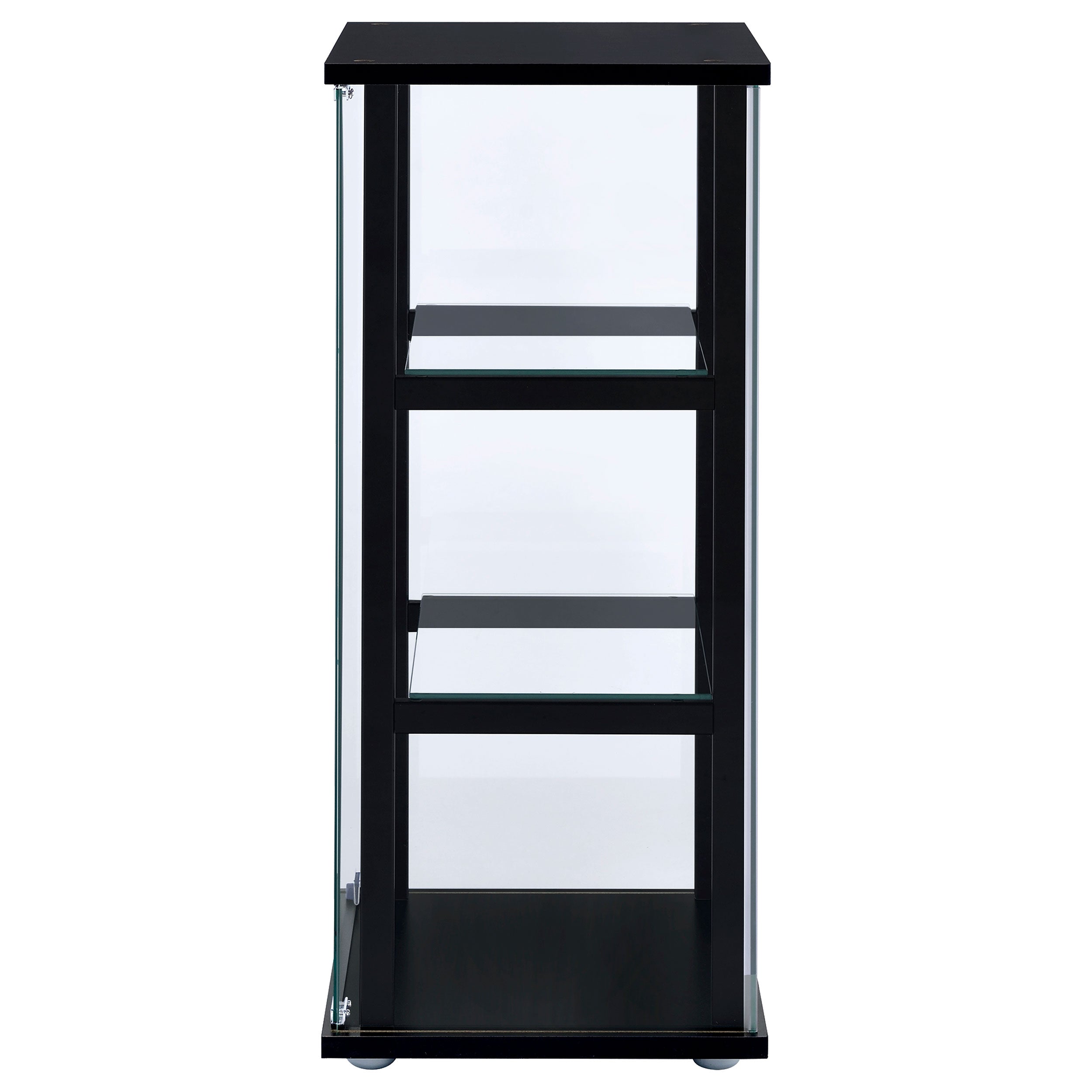 Cyclamen 3-shelf Clear Glass Curio Display Cabinet Black — view 5