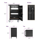 Mobile Charging Cart And Cabinet For Tablets Laptops 32-Device - Matt Black