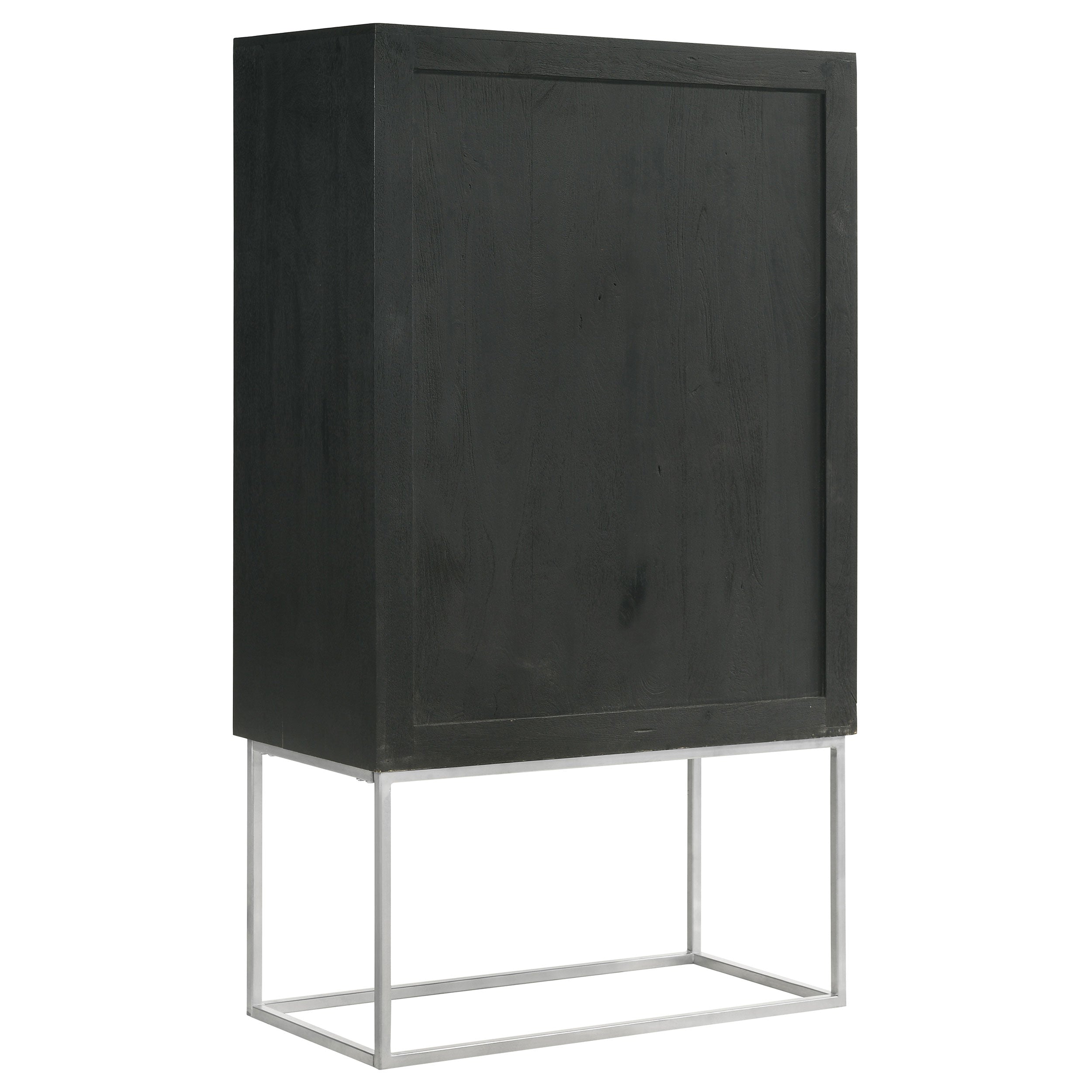 Borman 2-door Home Bar Cabinet Wine Storage Walnut and Black — view 9