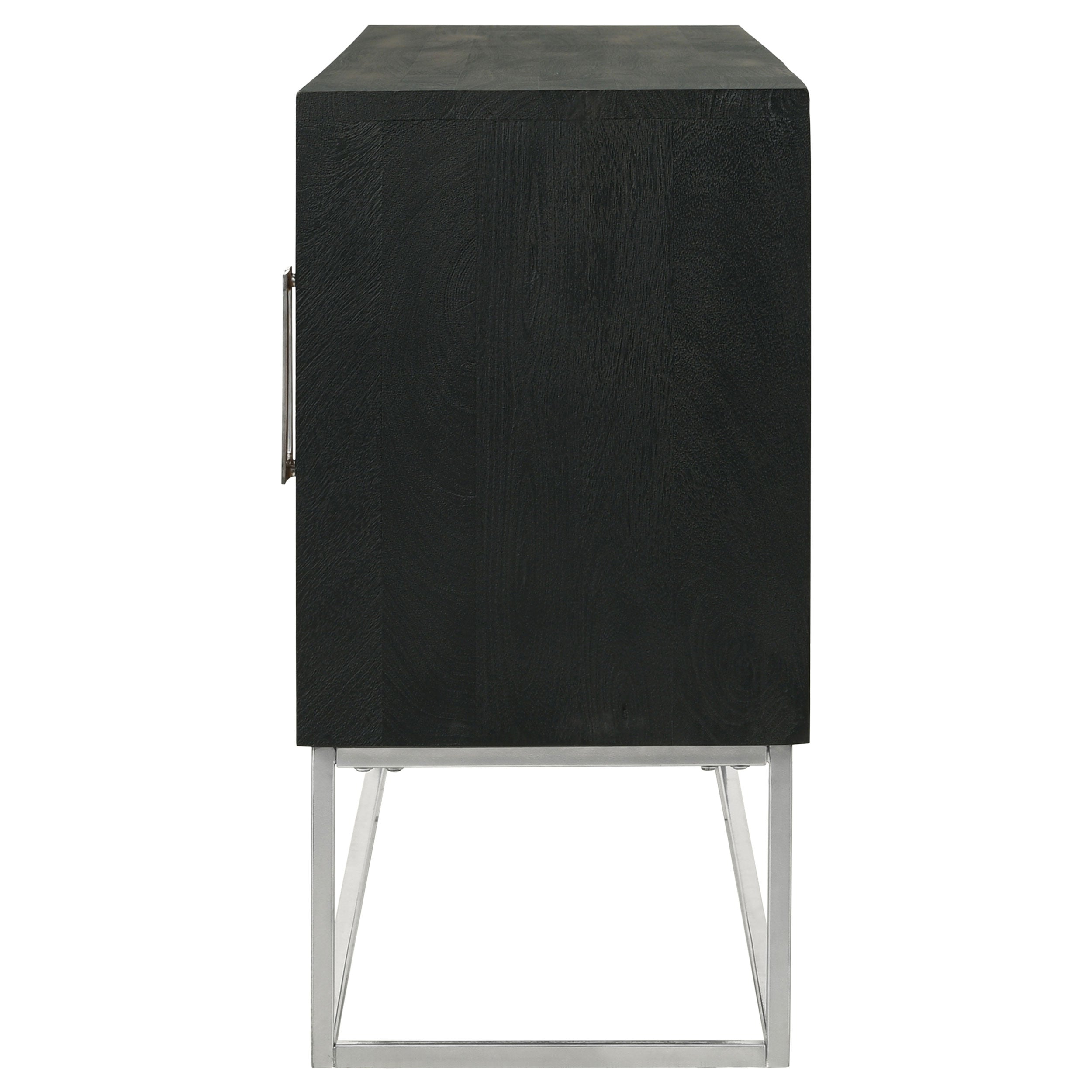 Borman 4-door Wood Accent Cabinet Walnut and Black — view 7