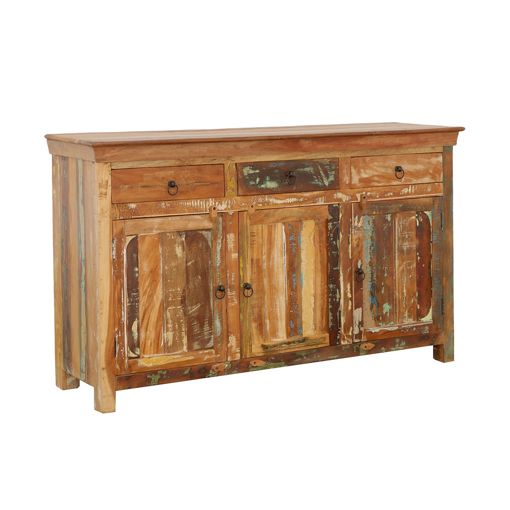 Harper 3-door Solid Reclaimed Wood Accent Cabinet Brown — view 1