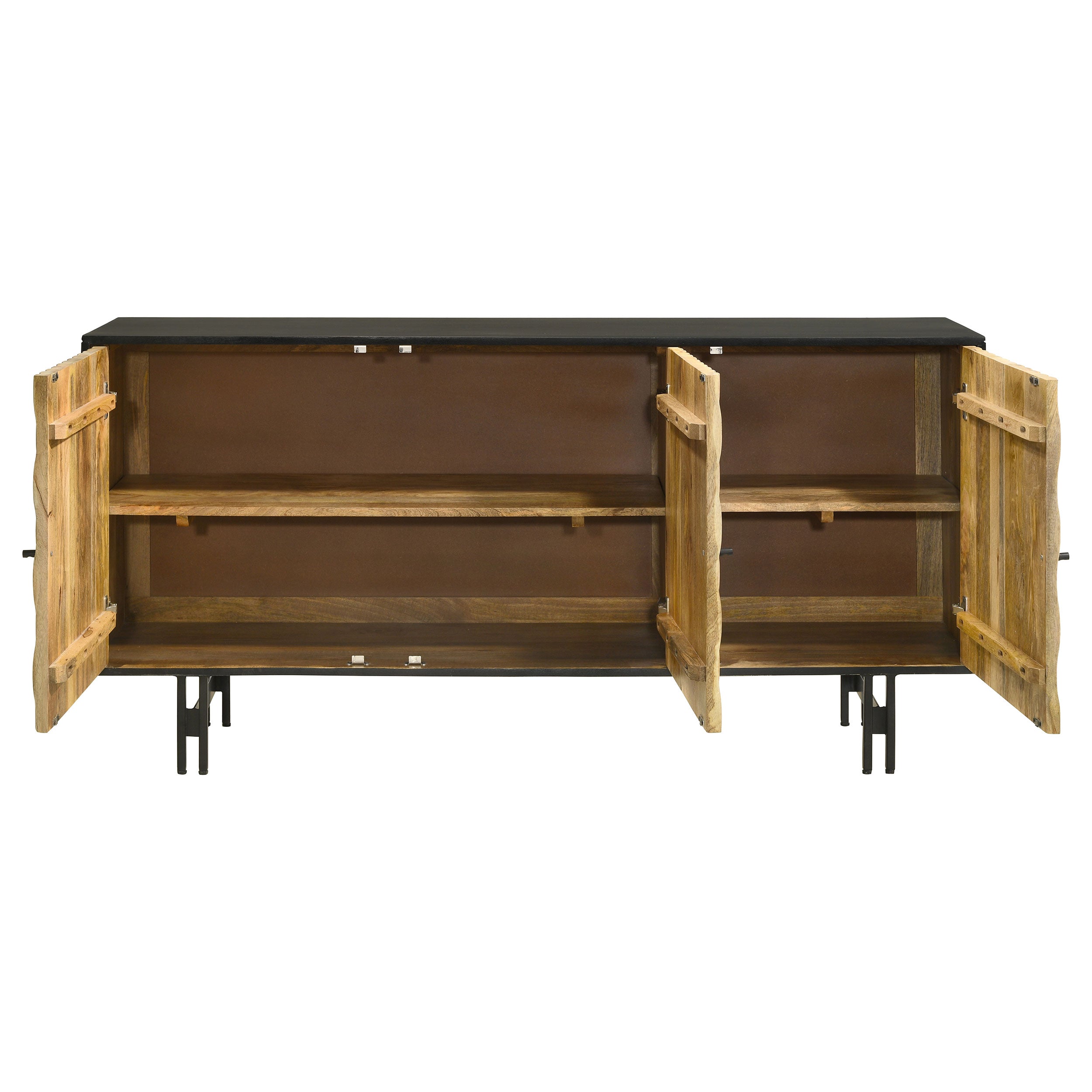 Aminah 3-door Wood Accent Cabinet Natural and Black — view 6
