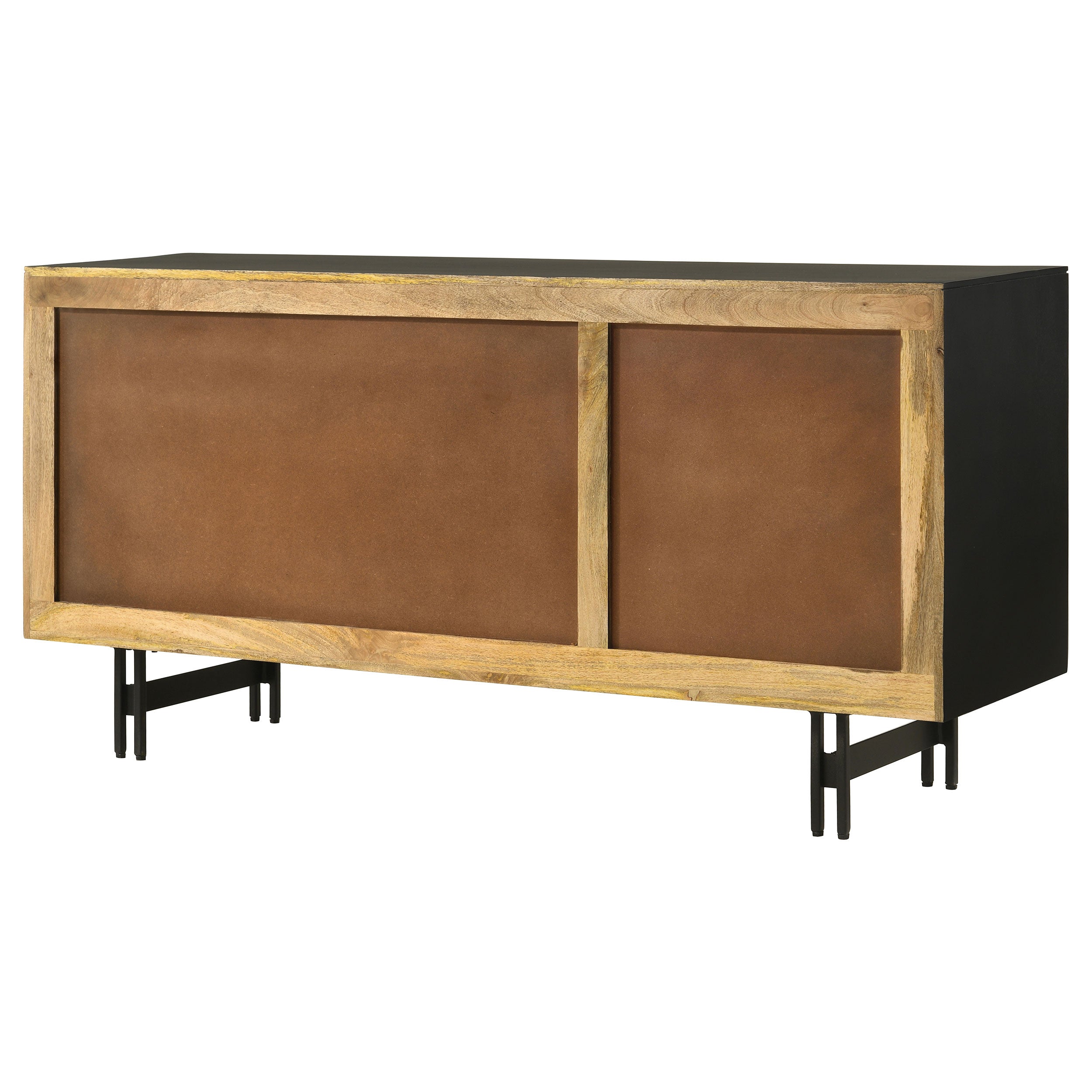Aminah 3-door Wood Accent Cabinet Natural and Black — view 10