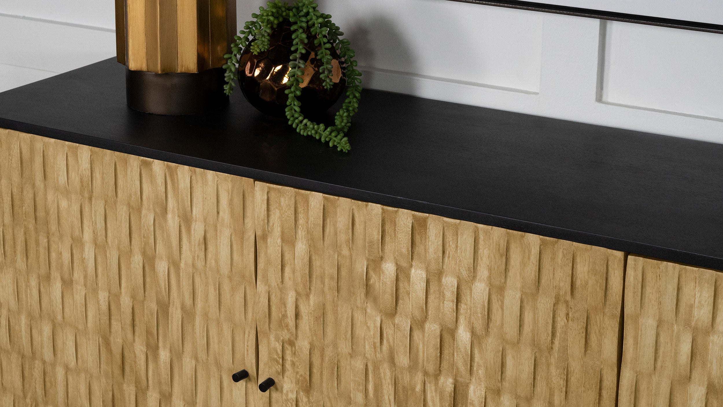 Aminah 3-door Wood Accent Cabinet Natural and Black — view 13
