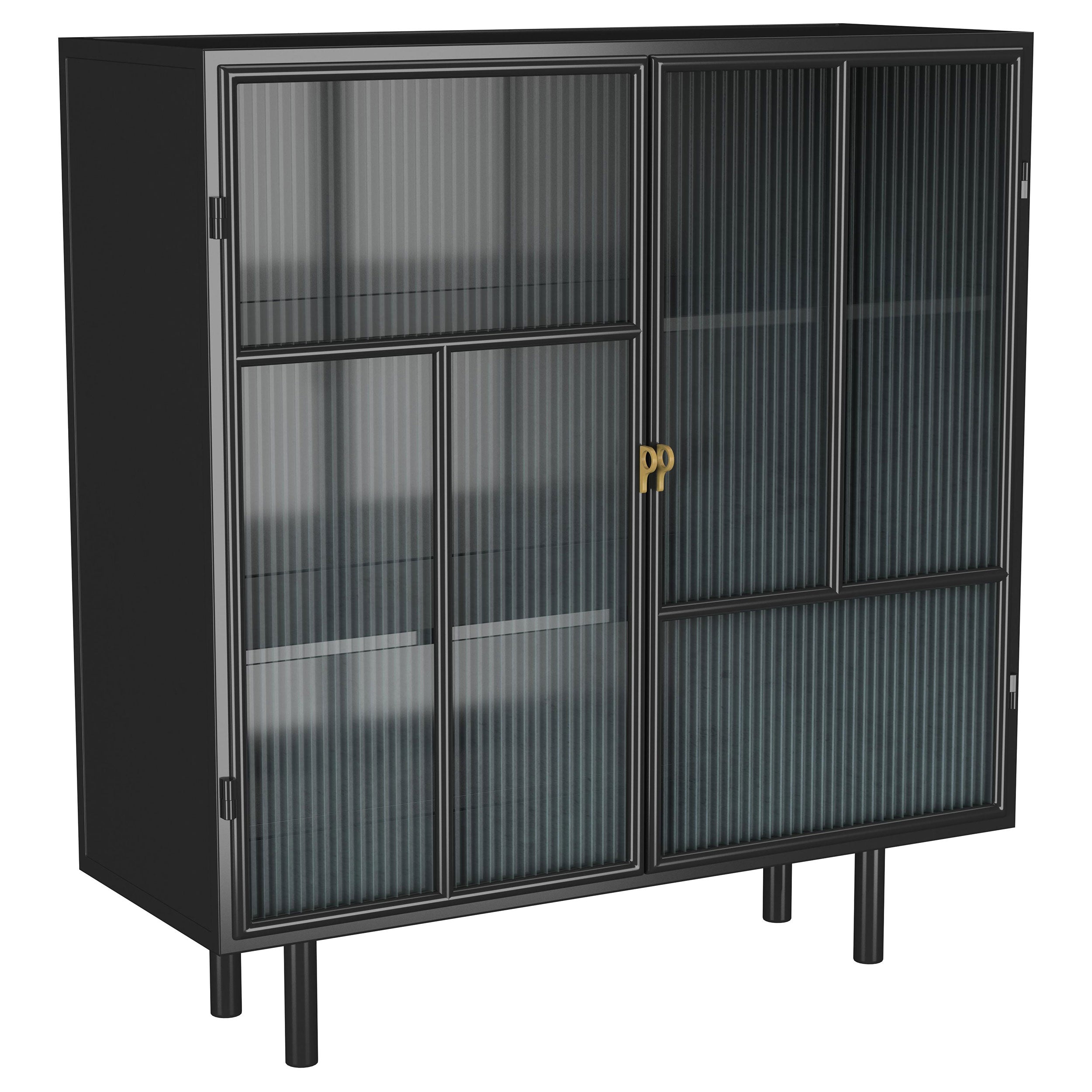 Dalia 2-door Accent Storage Cabinet with Shelving Black — view 1