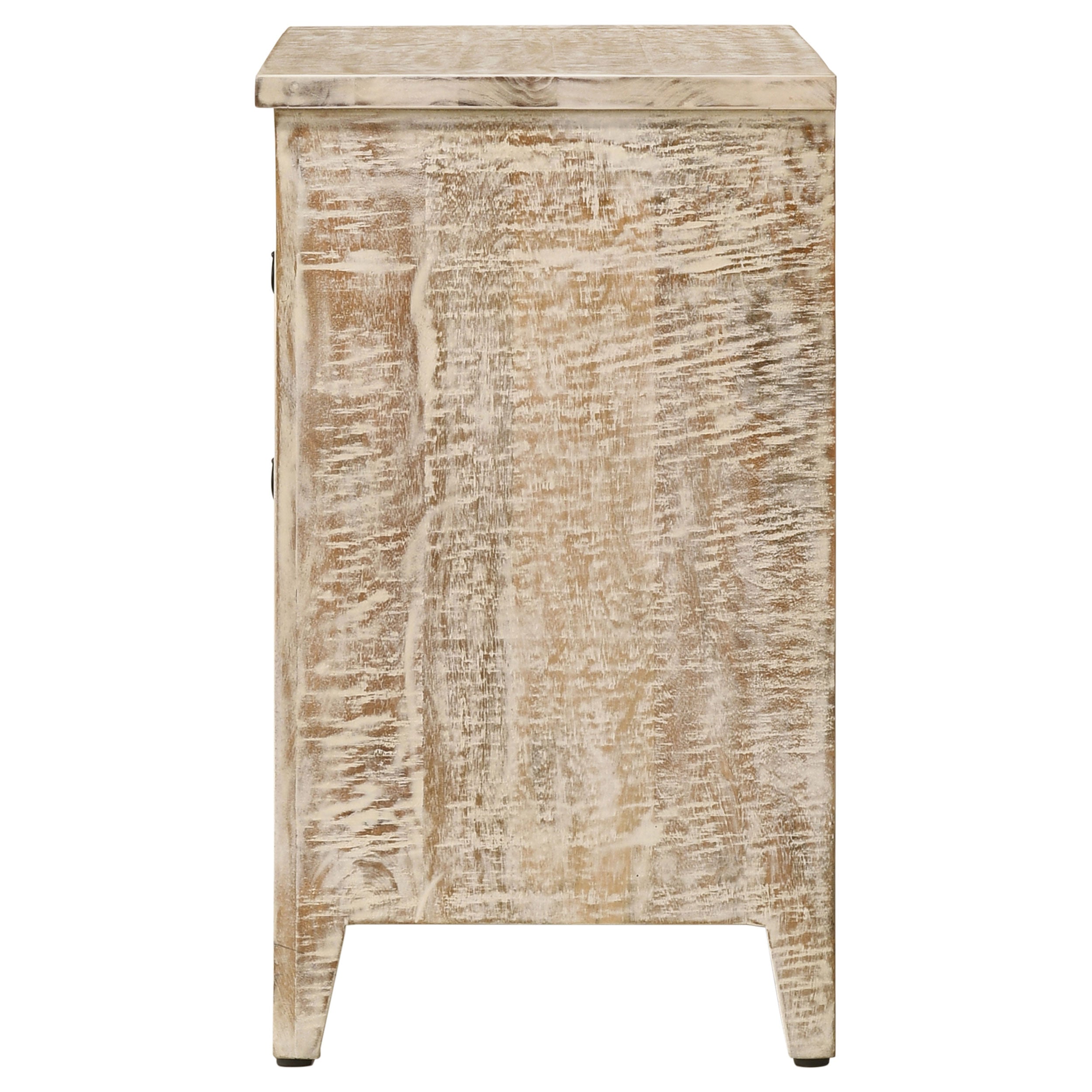 Mariska 3-drawer Wood Mandala Cabinet Distressed White — view 6