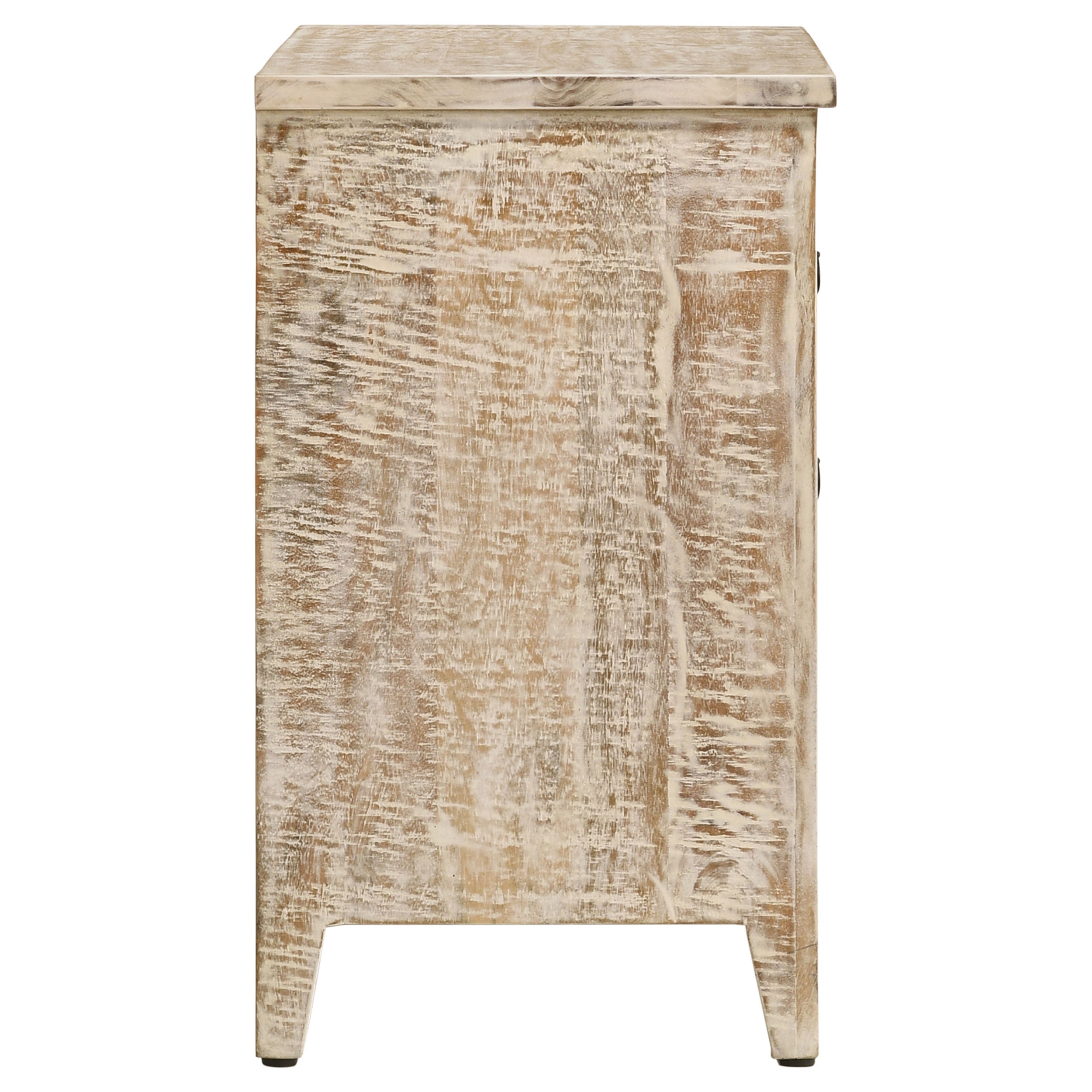 Mariska 3-drawer Wood Mandala Cabinet Distressed White — view 9