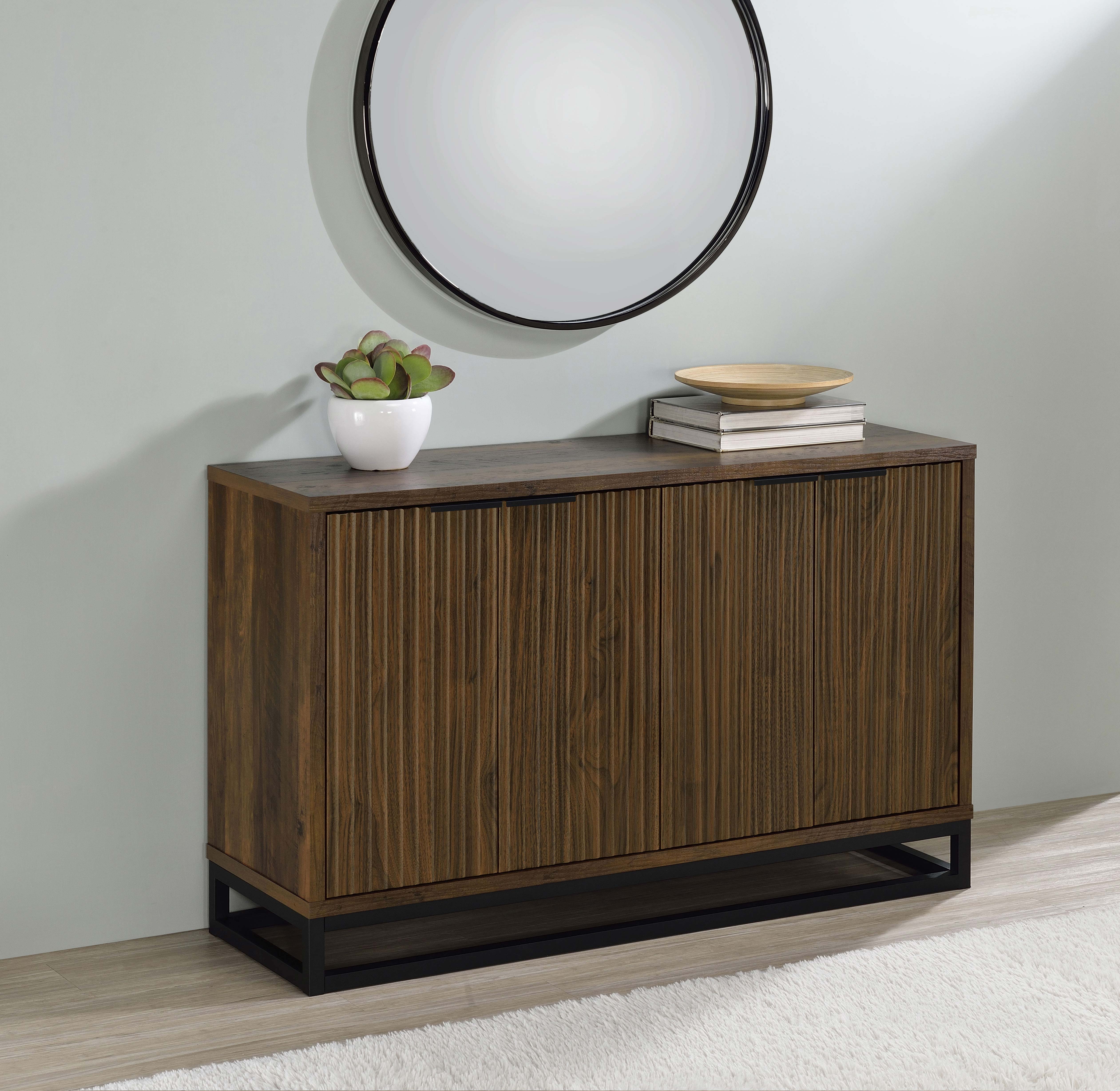 Ryatt 4-door Engineered Wood Accent Cabinet Dark Pine — view 2
