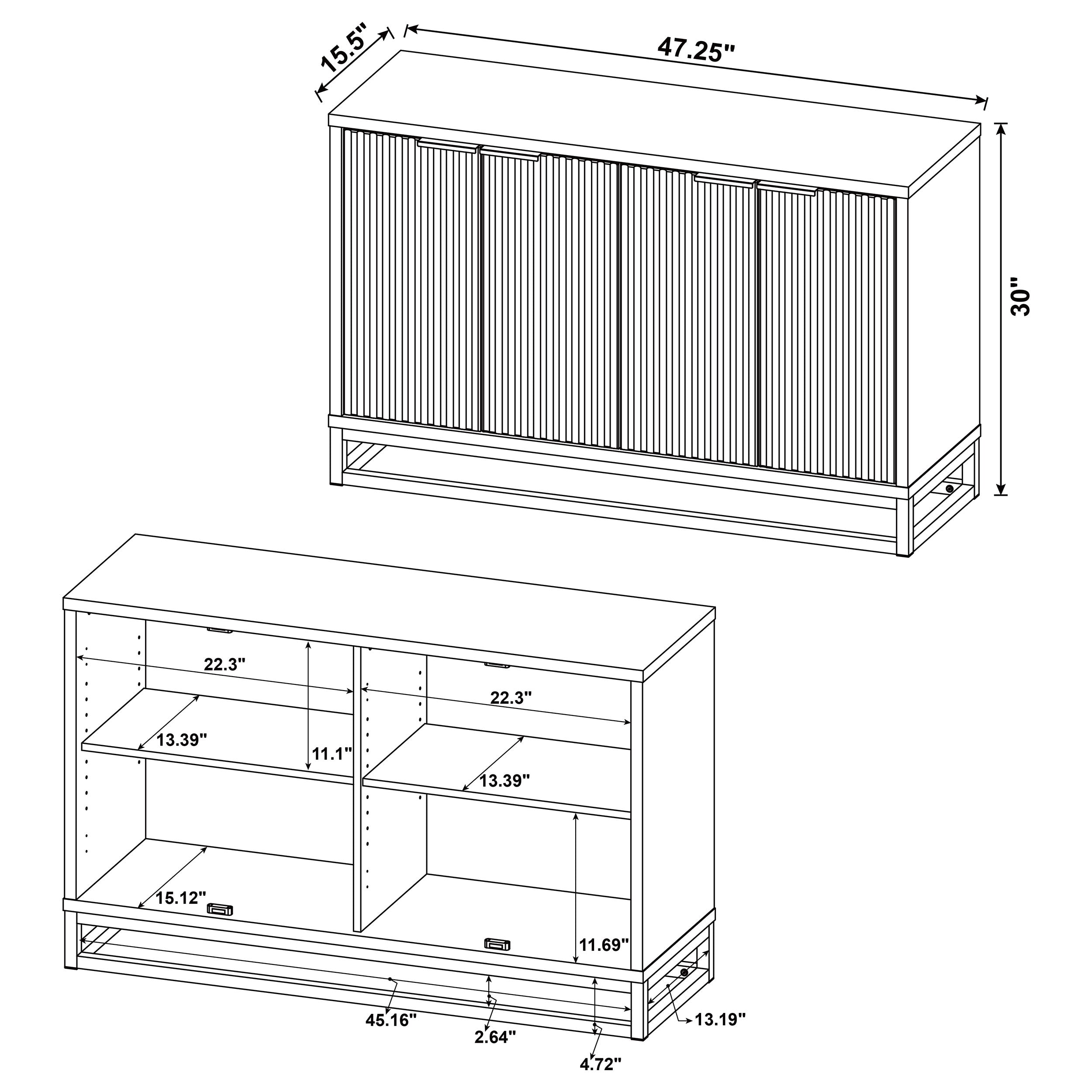 Ryatt 4-door Engineered Wood Accent Cabinet Dark Pine — view 13