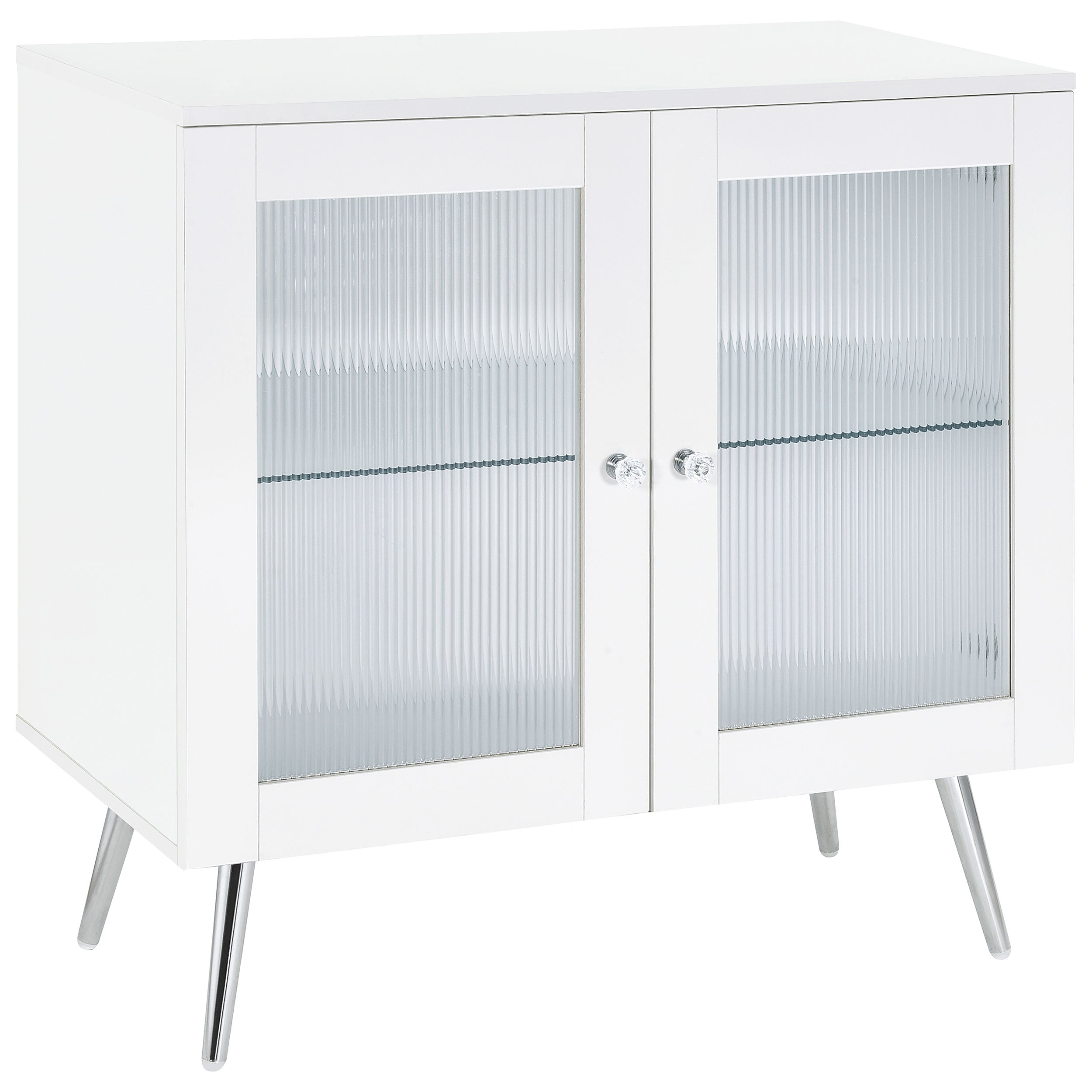Nieta 2-door Engineered Wood Accent Cabinet White High Gloss — view 1