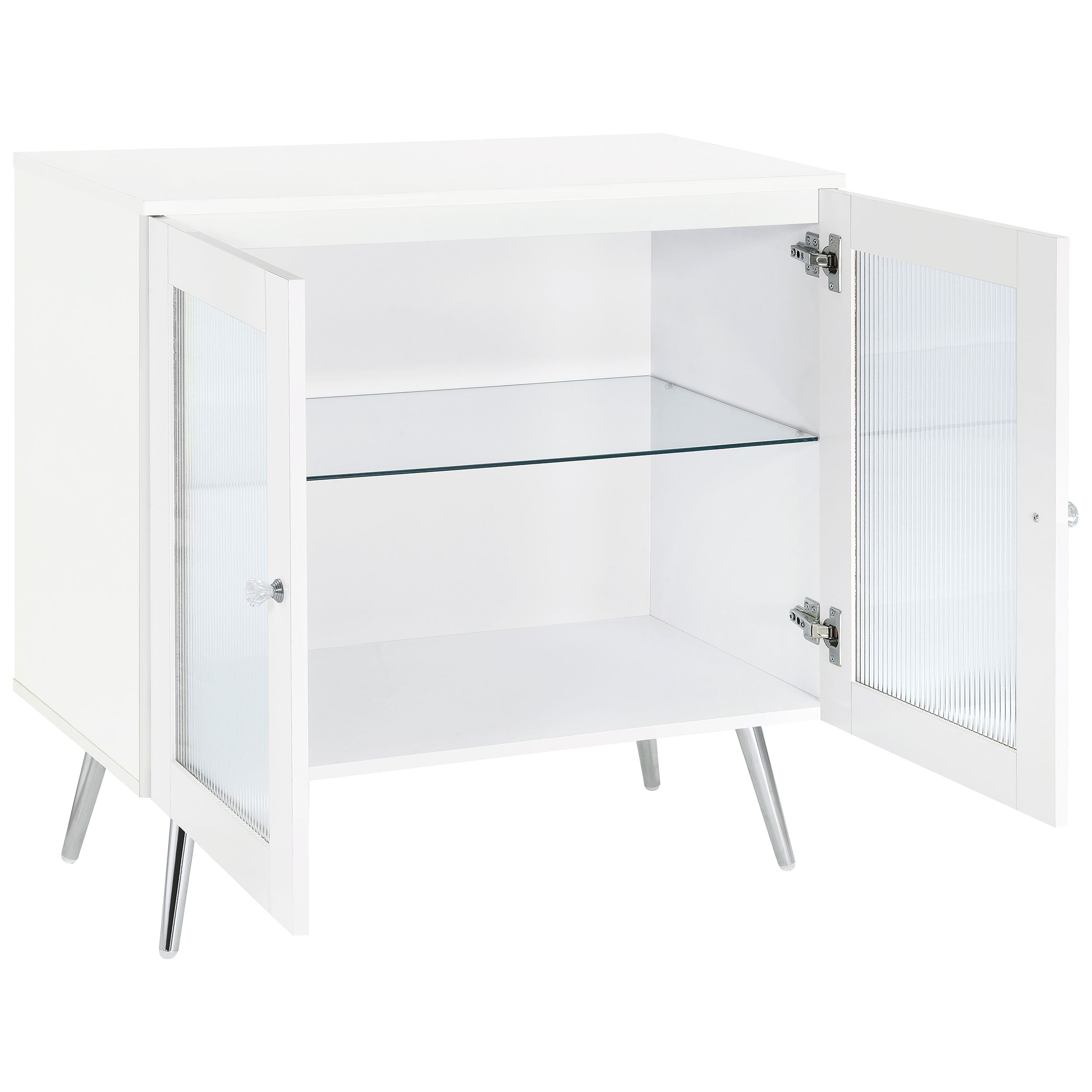 Nieta 2-door Engineered Wood Accent Cabinet White High Gloss — view 3