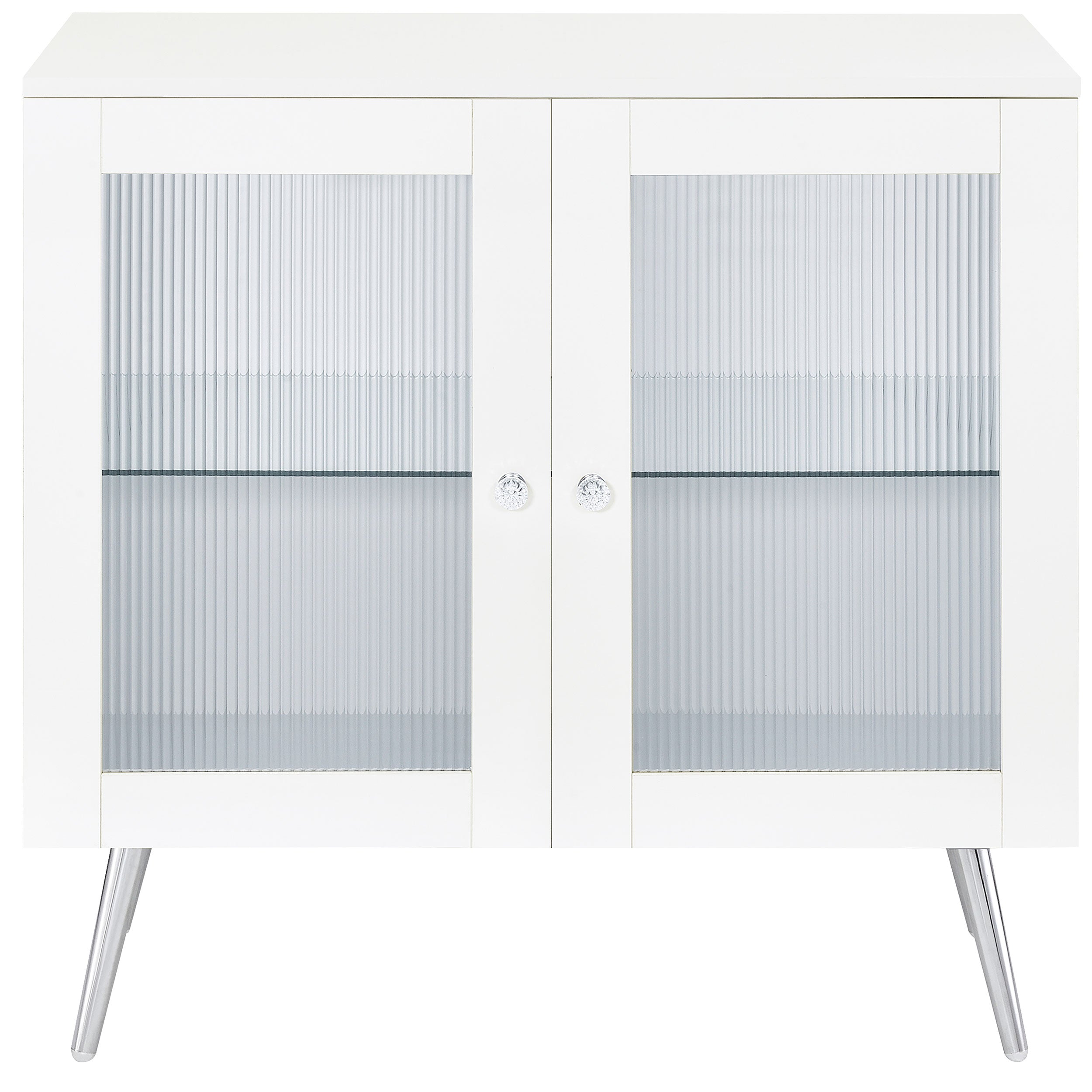 Nieta 2-door Engineered Wood Accent Cabinet White High Gloss — view 4