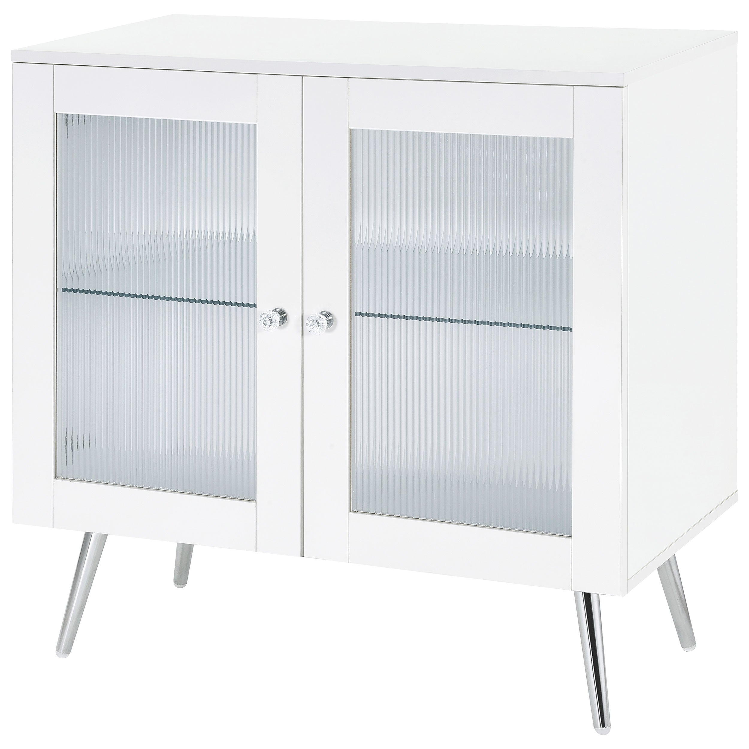 Nieta 2-door Engineered Wood Accent Cabinet White High Gloss — view 5