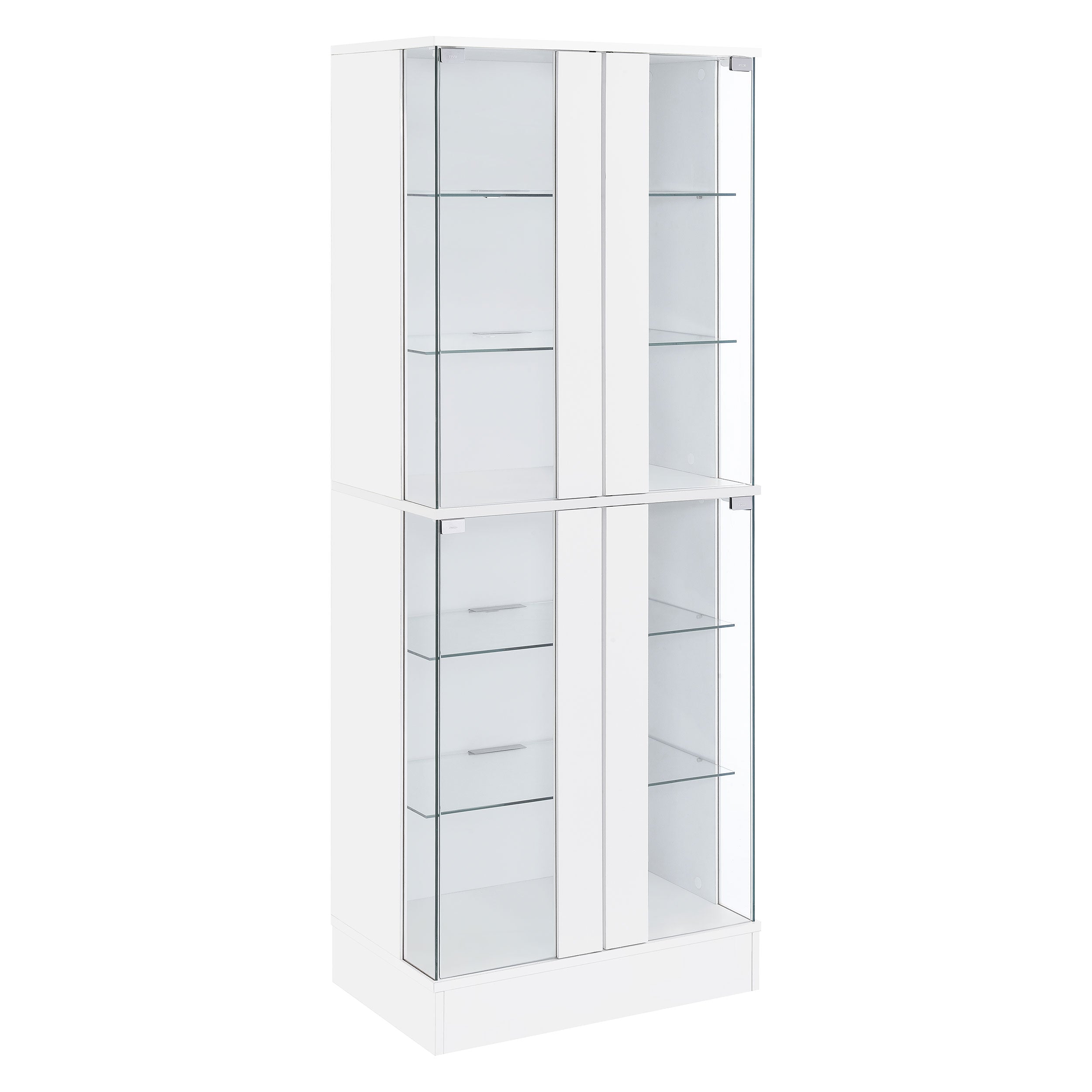 Cabra 4-door LED Curio Display Cabinet White High Gloss — view 1