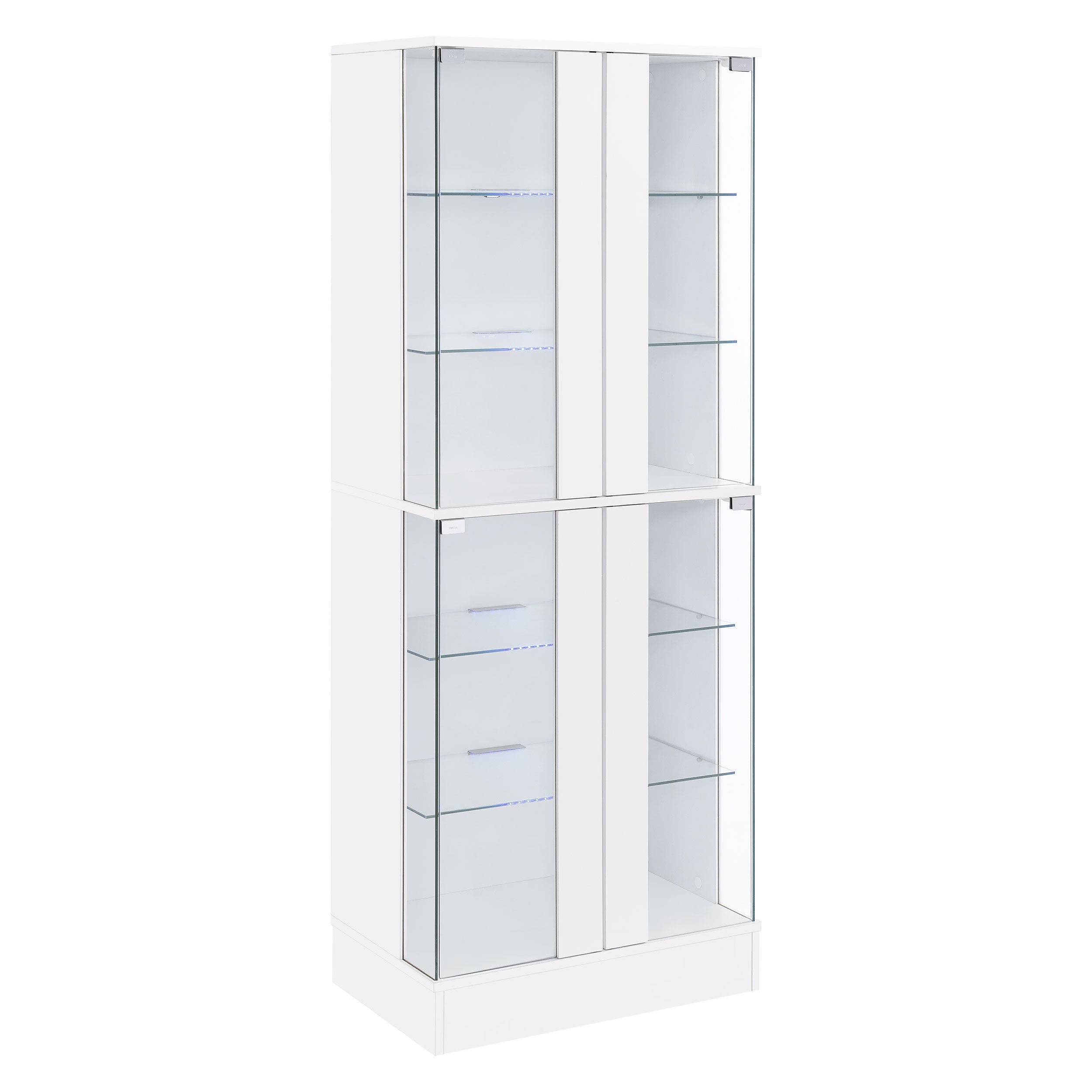 Cabra 4-door LED Curio Display Cabinet White High Gloss — view 4