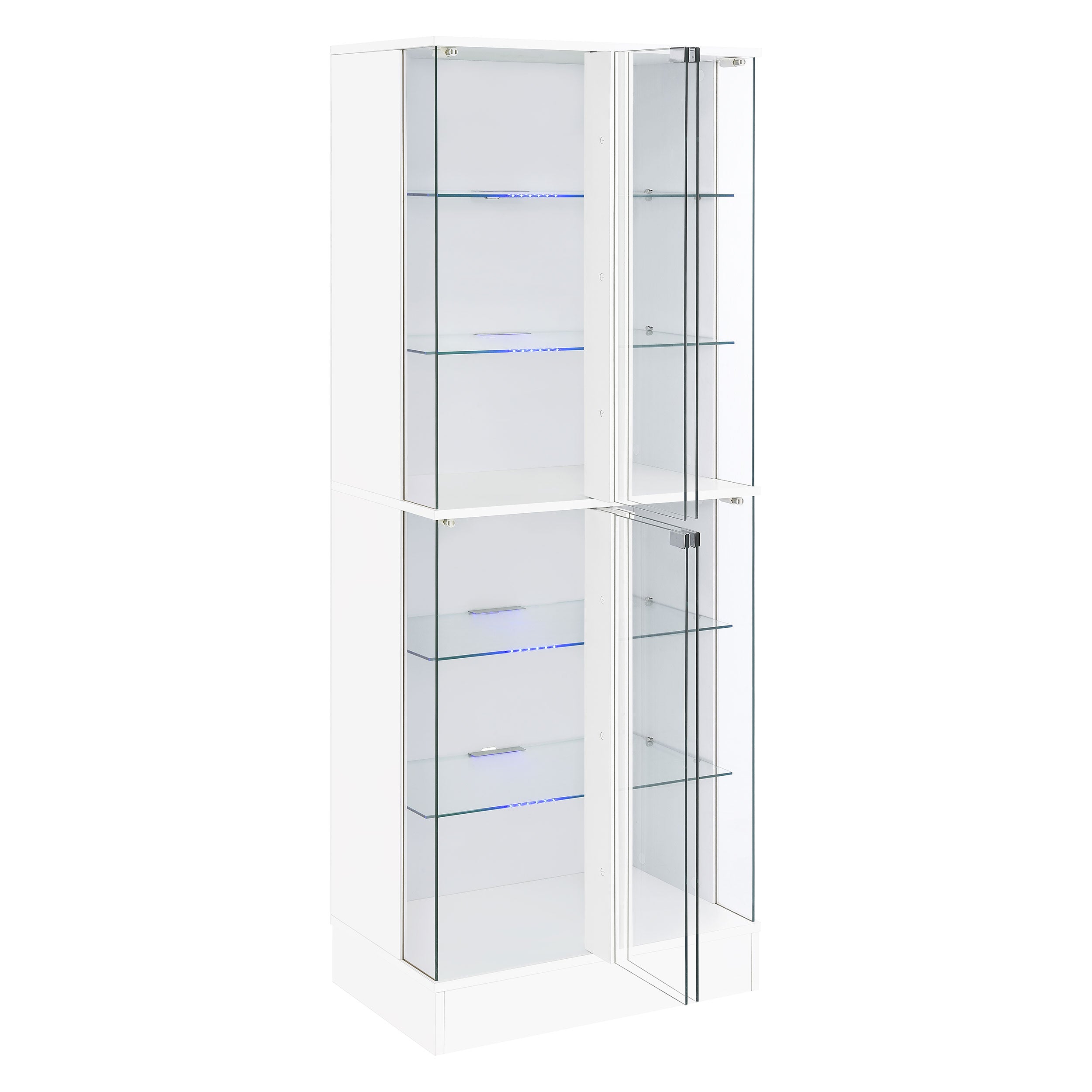 Cabra 4-door LED Curio Display Cabinet White High Gloss — view 5