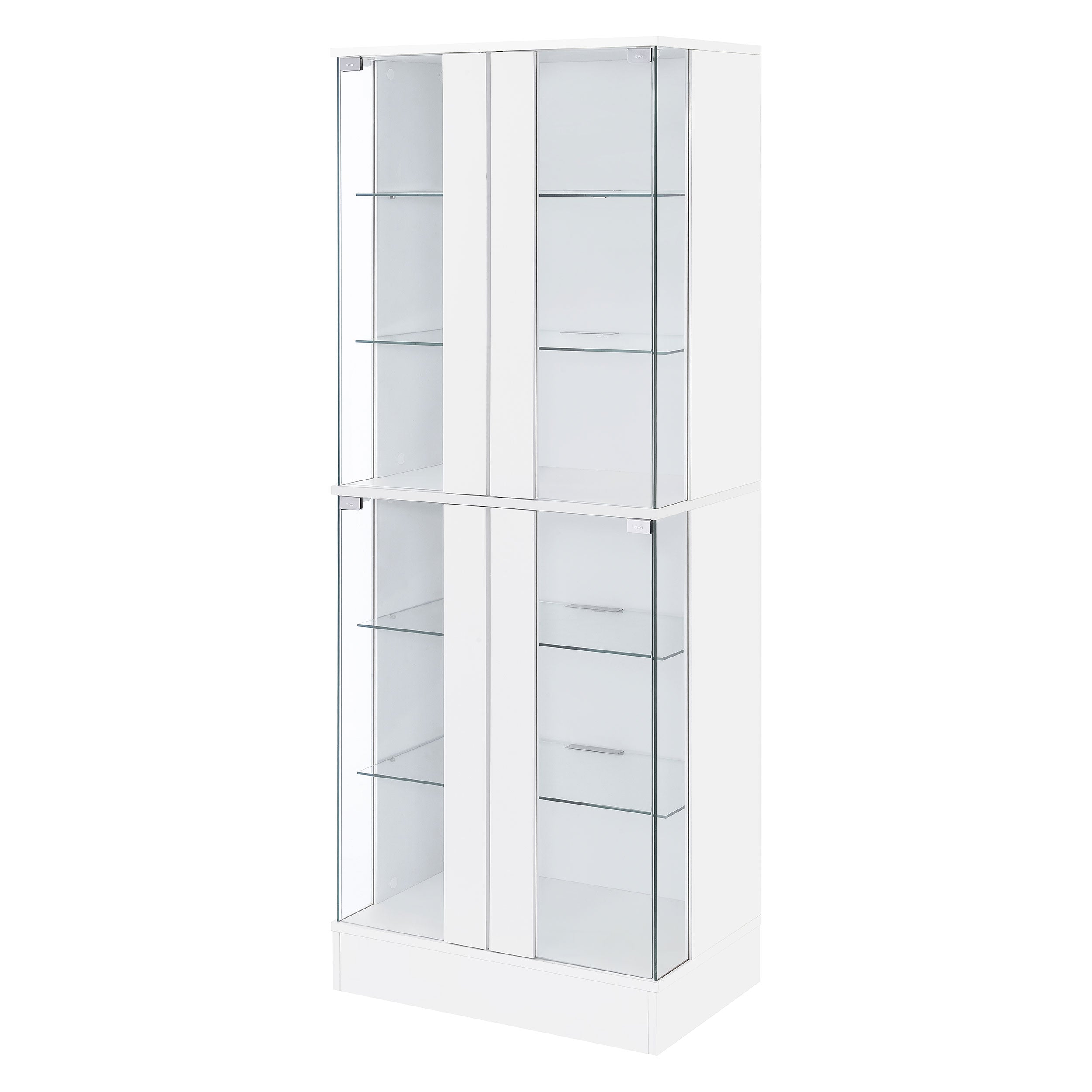 Cabra 4-door LED Curio Display Cabinet White High Gloss — view 7