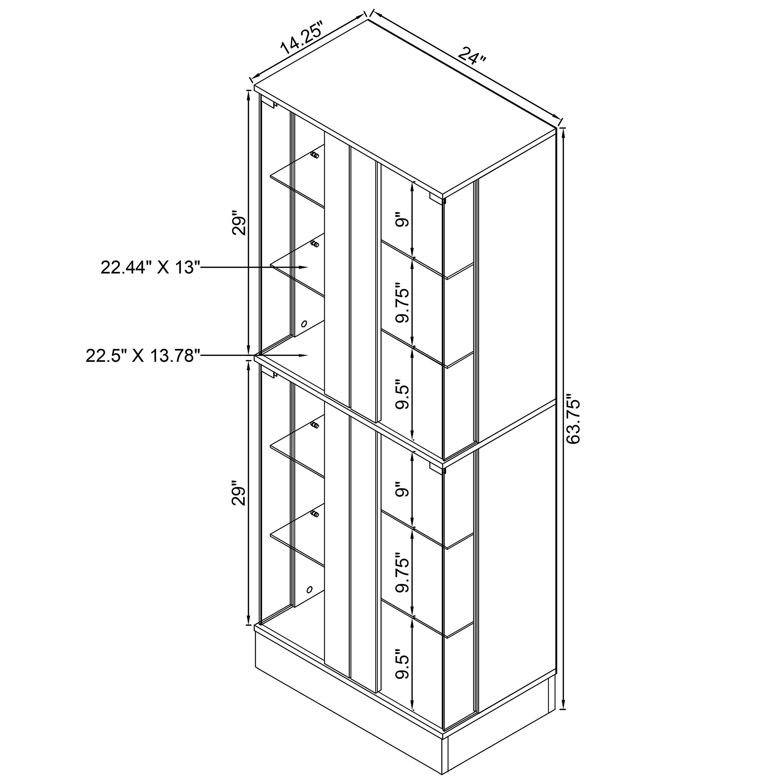 Cabra 4-door LED Curio Display Cabinet White High Gloss — view 13