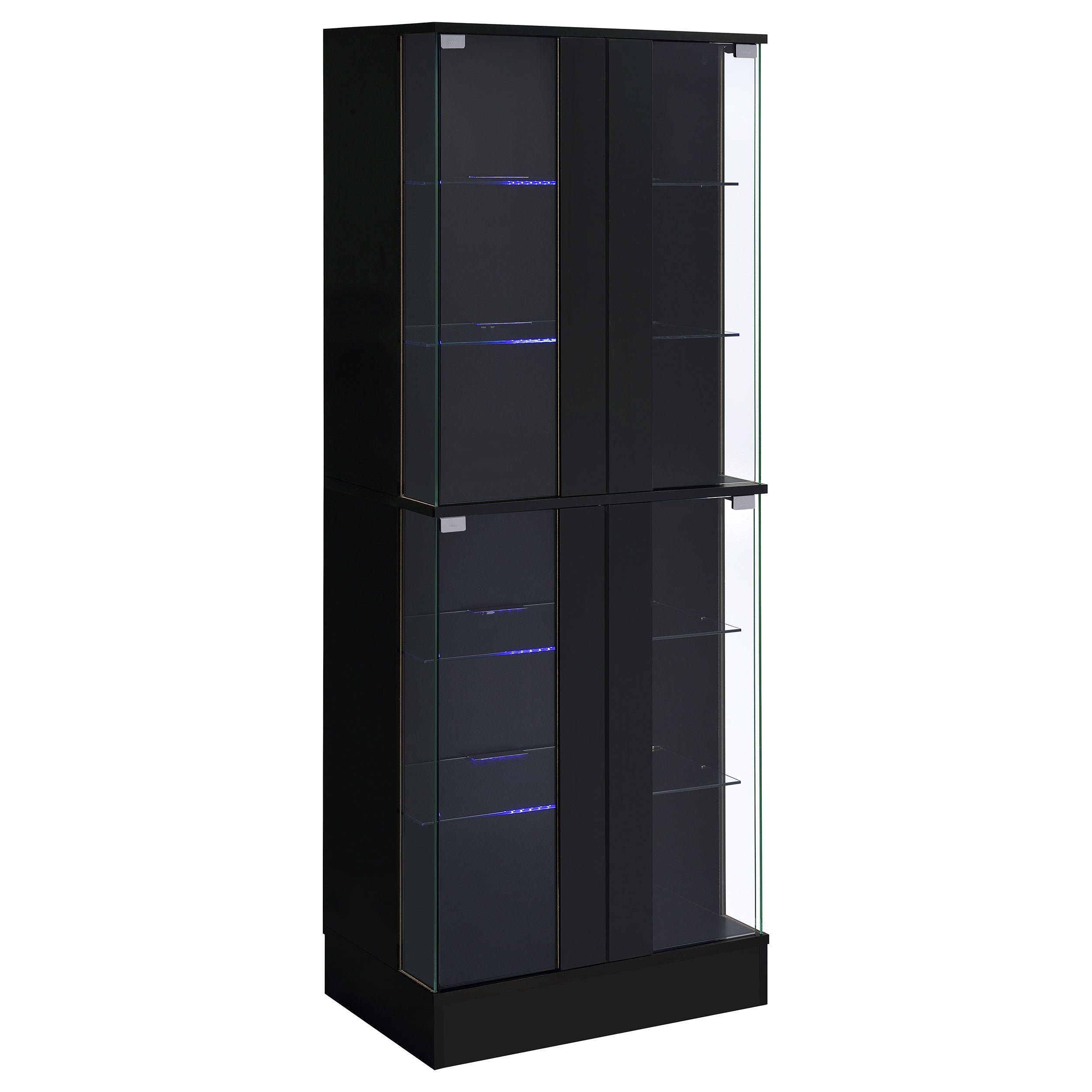 Cabra 4-door LED Curio Display Cabinet Black High Gloss — view 4