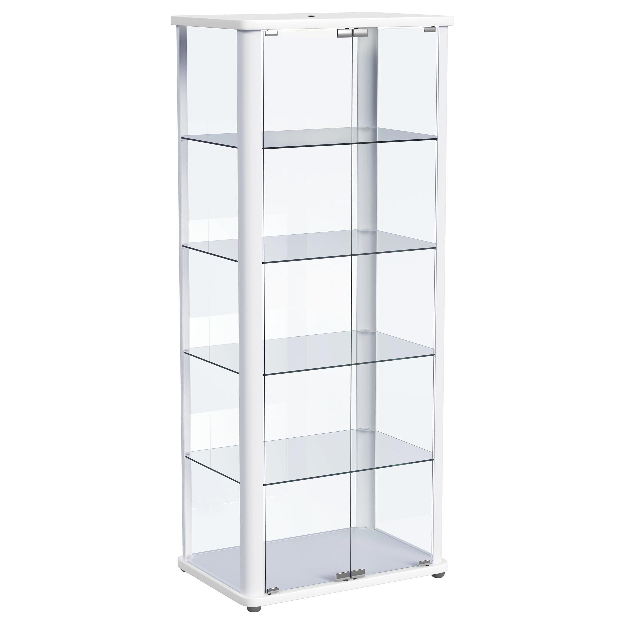 Aero 5-shelf Display Curio Cabinet with LED Lighting White — view 4
