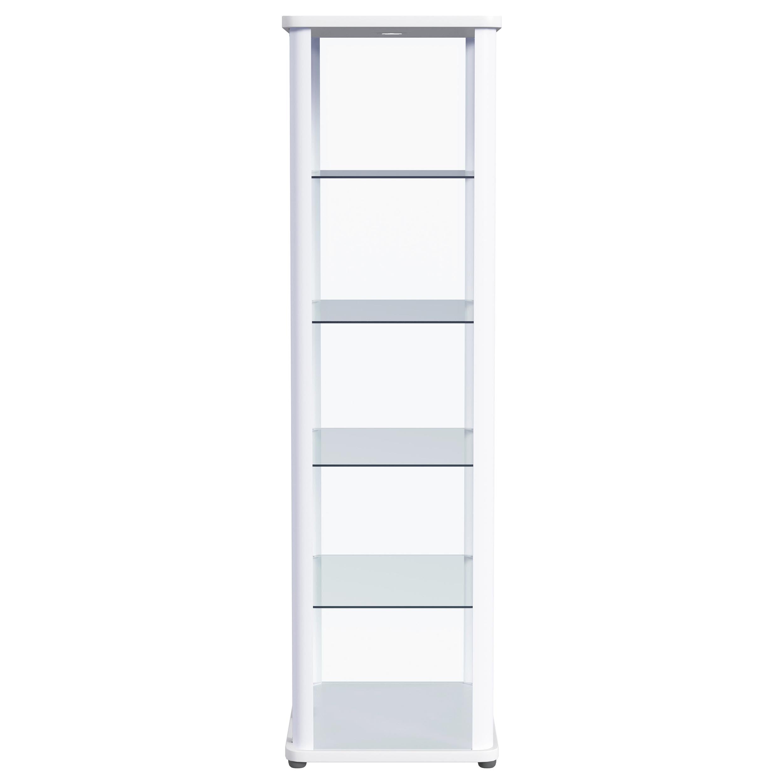 Aero 5-shelf Display Curio Cabinet with LED Lighting White — view 8