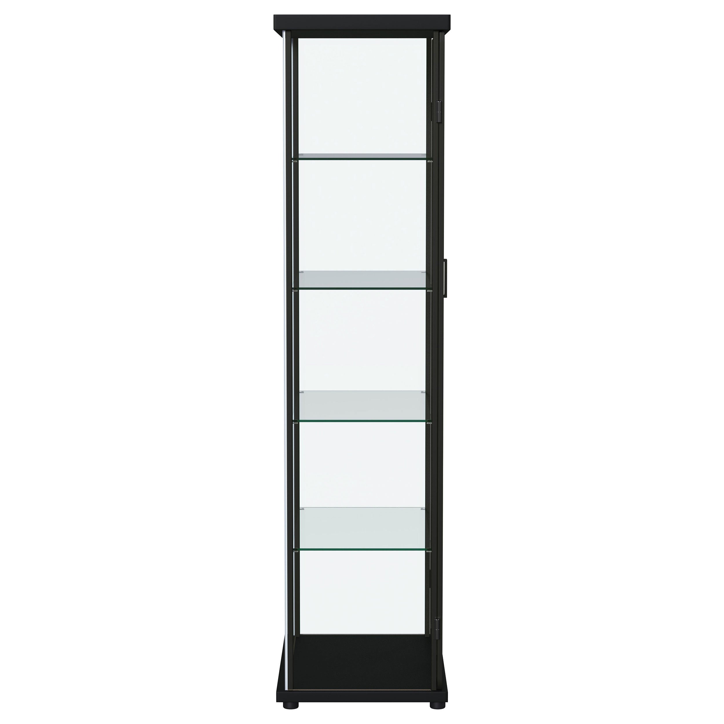 Aero 4-shelf Display Curio Cabinet with LED Lighting Black — view 12