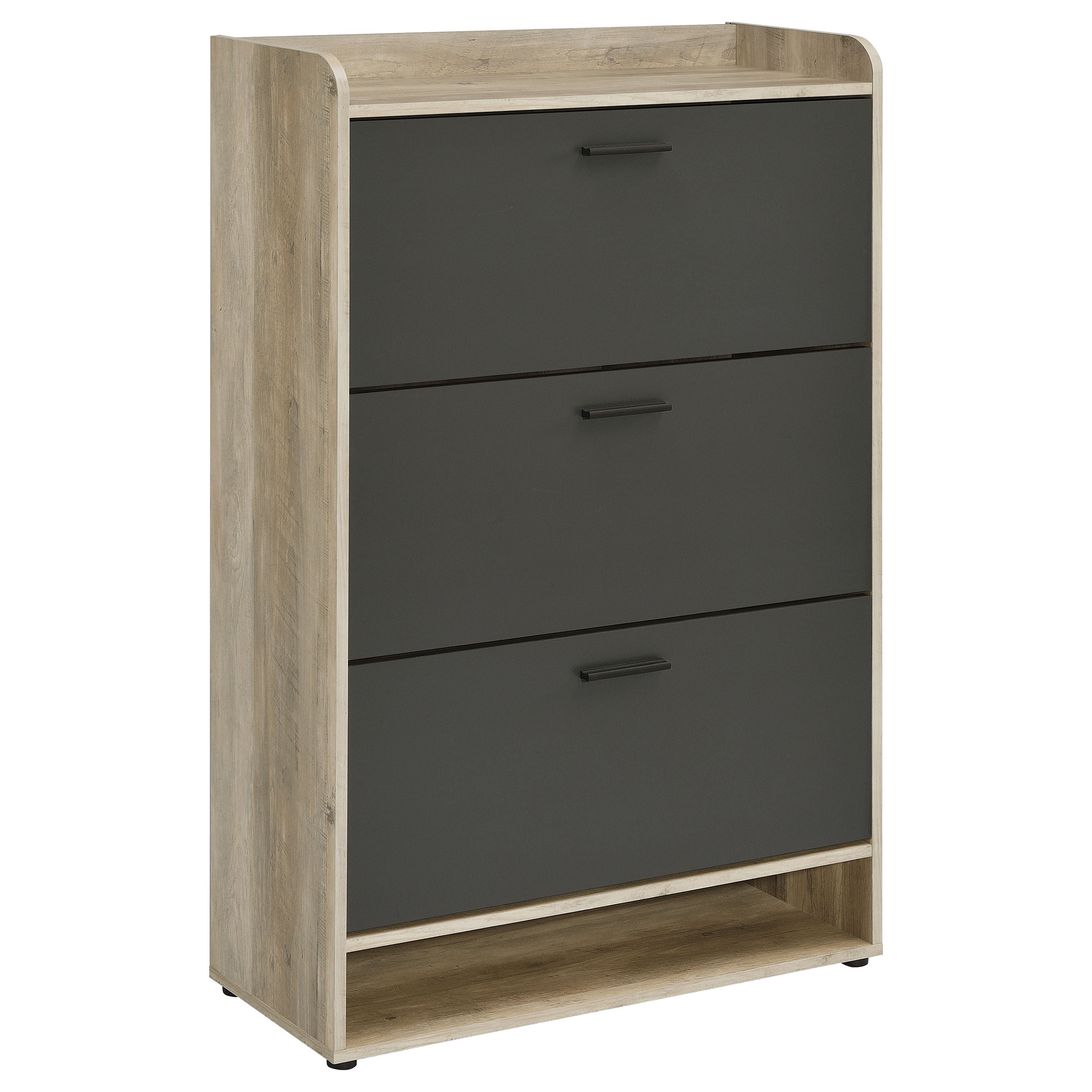 Denia 3-tier Engineered Wood Shoe Cabinet Grey — view 1