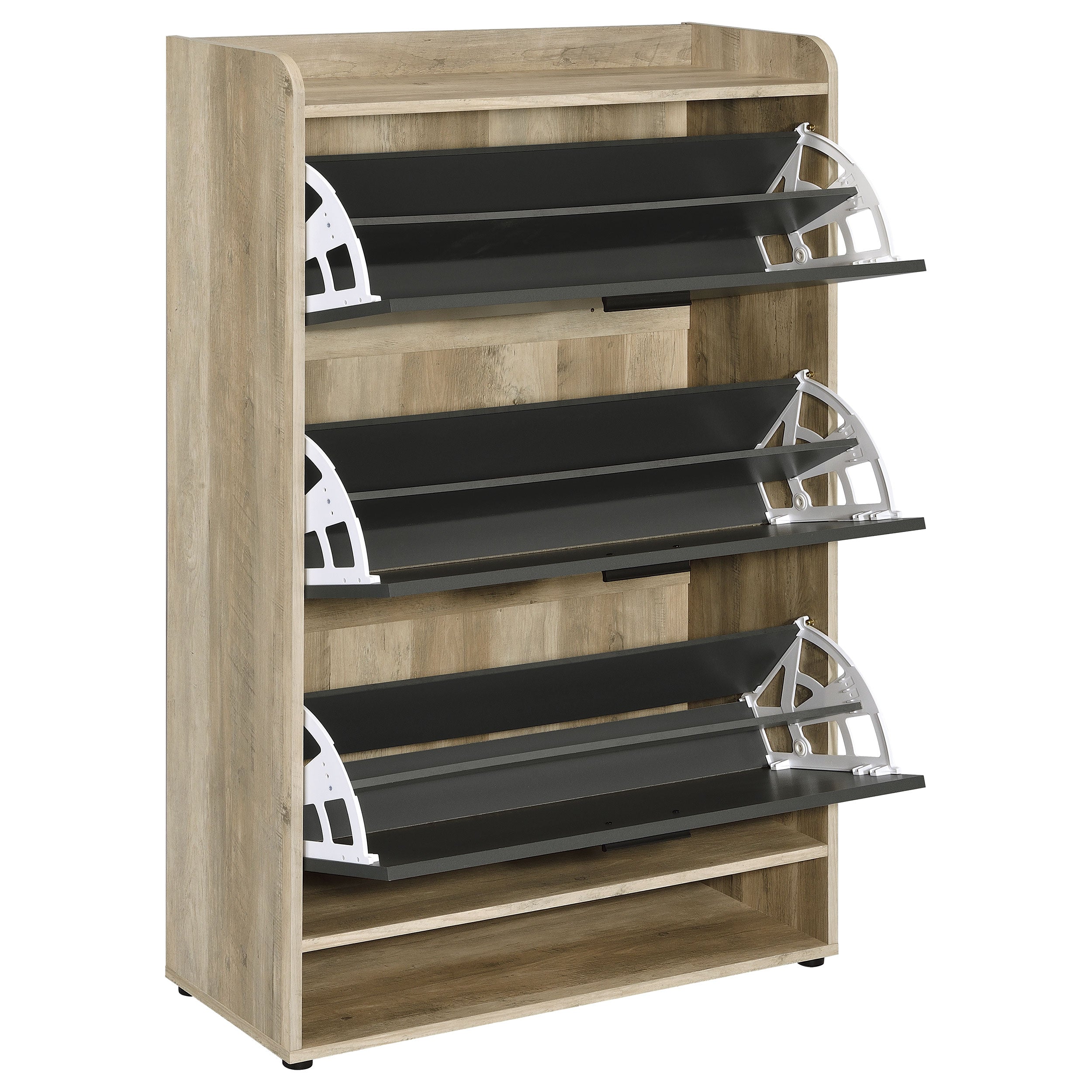 Denia 3-tier Engineered Wood Shoe Cabinet Grey — view 4