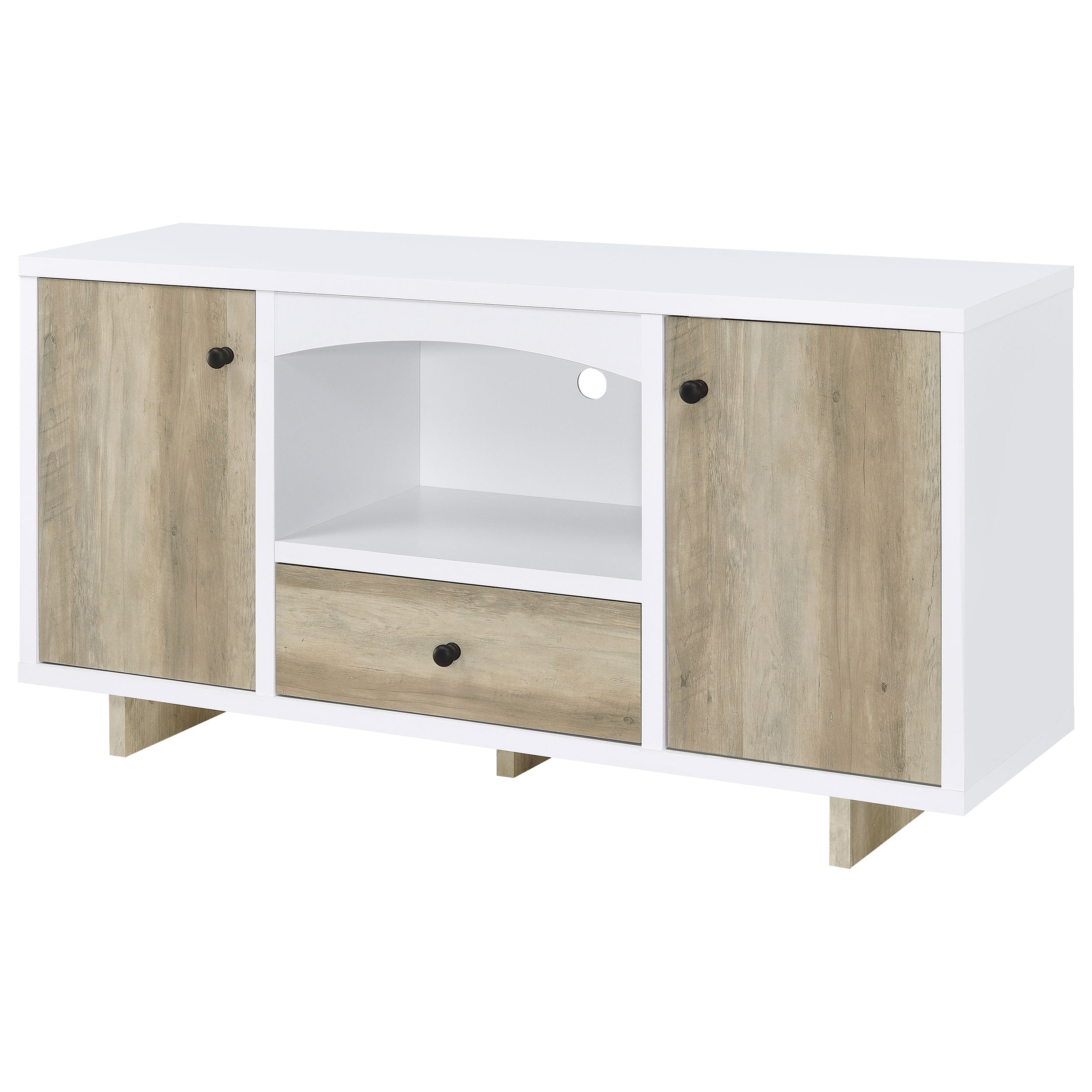 Dalton 2-door Storage Cabinet White and Distressed Pine — view 5