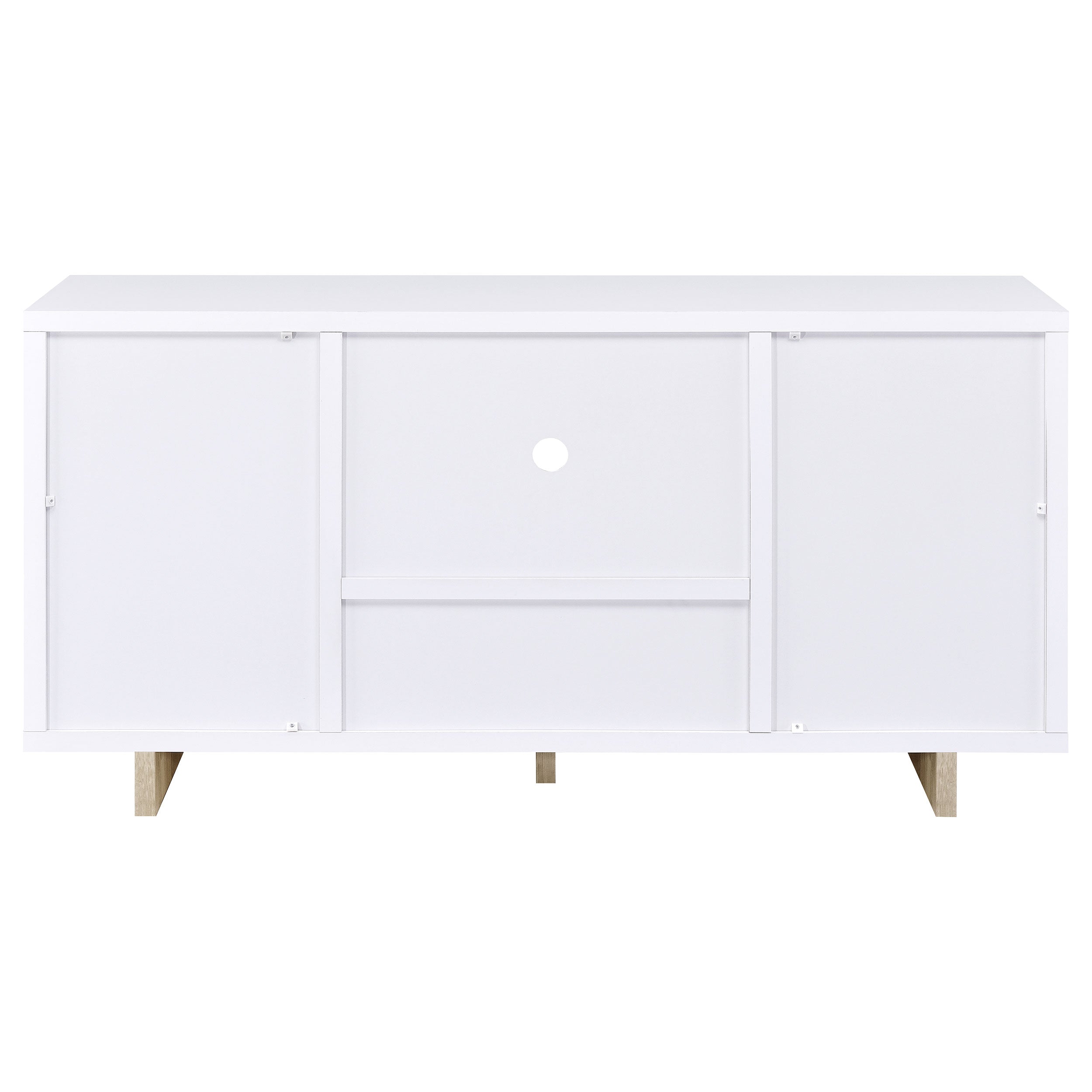 Dalton 2-door Storage Cabinet White and Distressed Pine — view 8