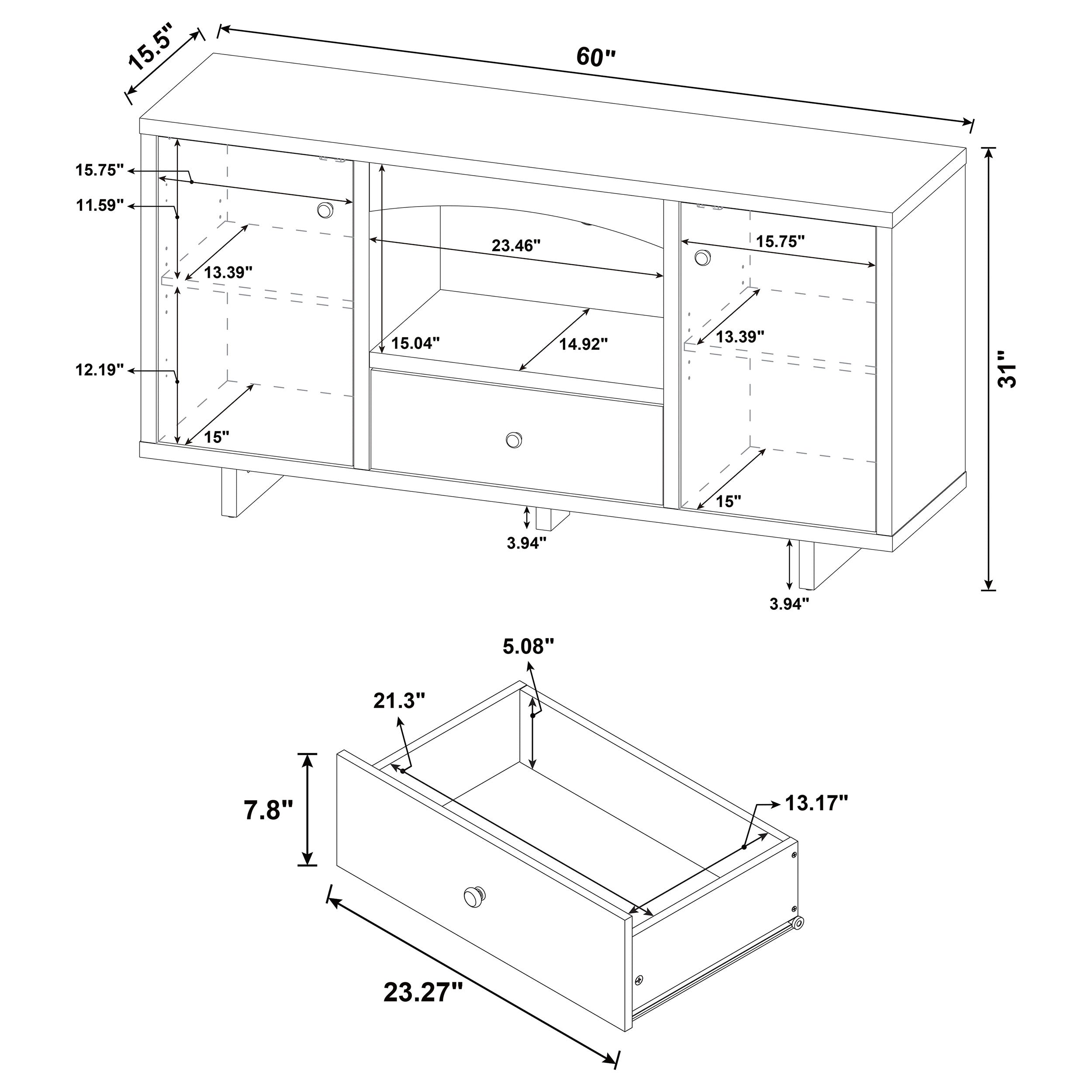 Dalton 2-door Storage Cabinet White and Distressed Pine — view 14