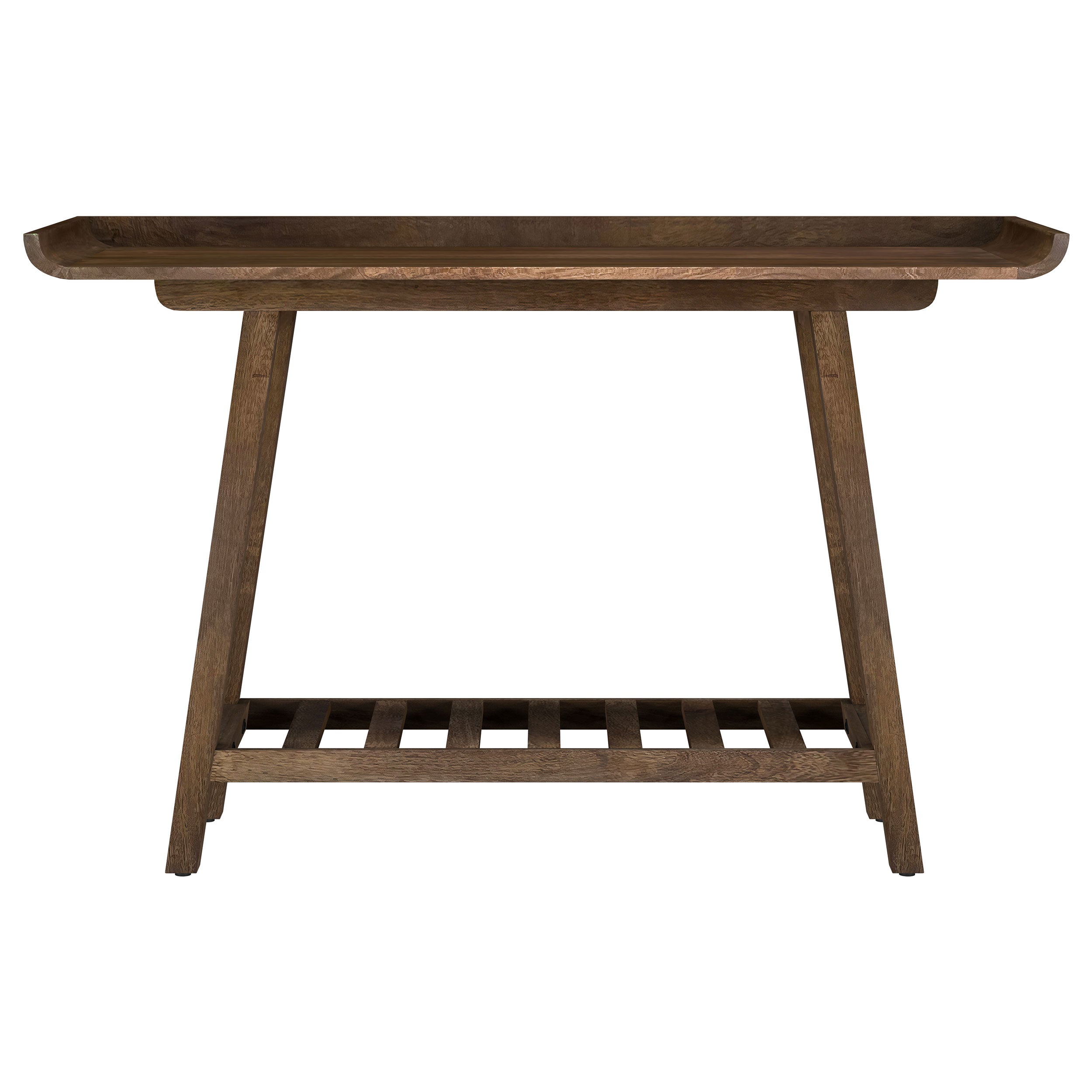 Ornelas 46-inch Console Table with Slatted Shelf Mango Brown — view 3