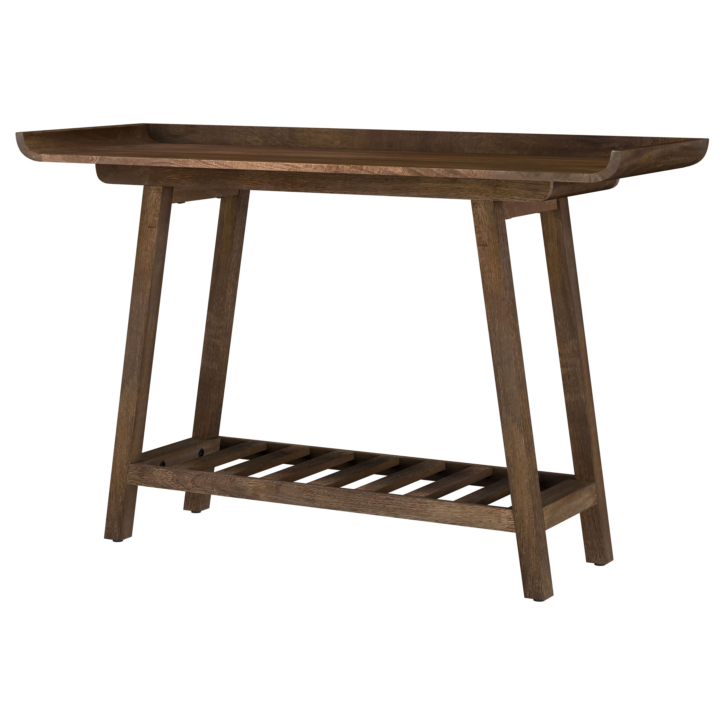 Ornelas 46-inch Console Table with Slatted Shelf Mango Brown — view 4