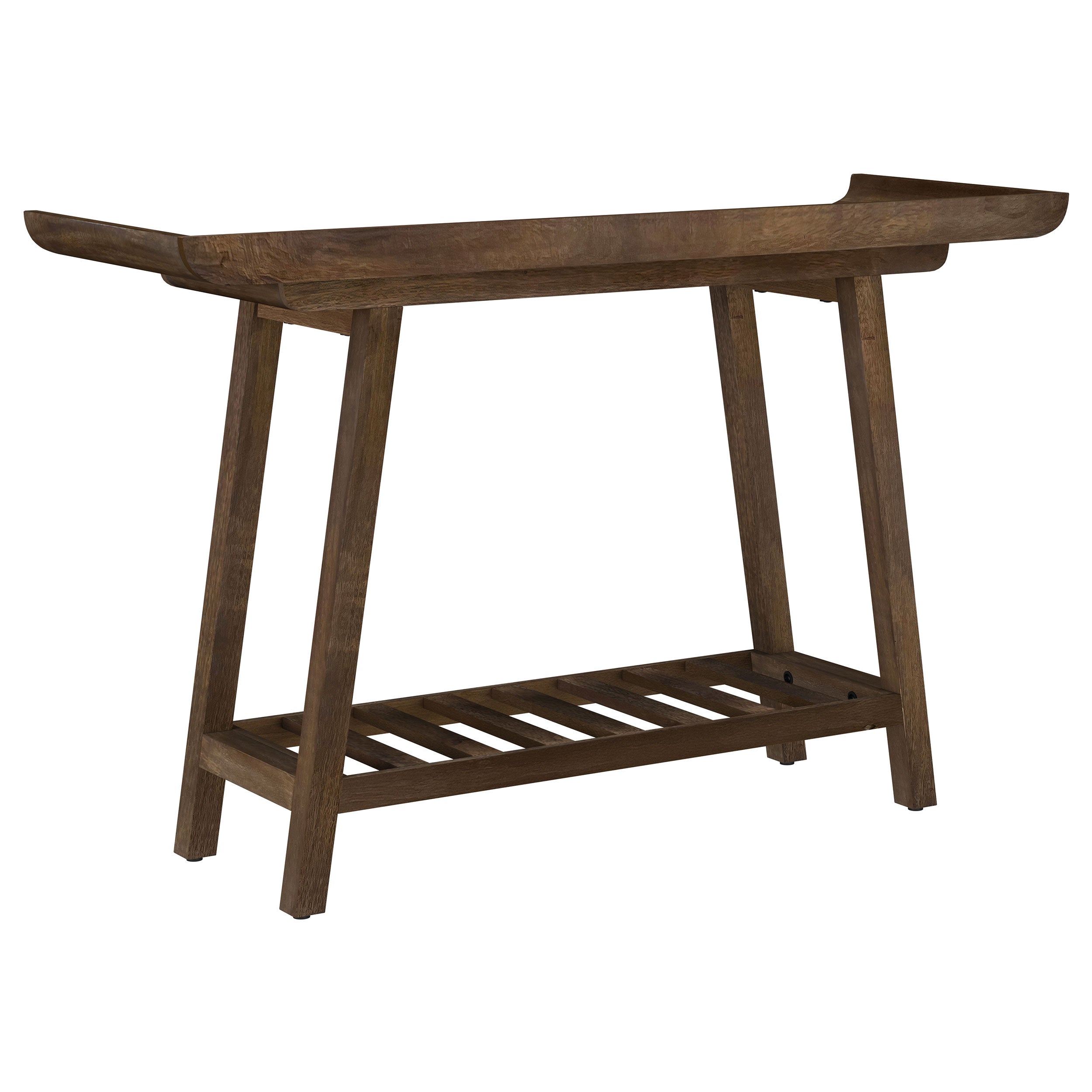 Ornelas 46-inch Console Table with Slatted Shelf Mango Brown — view 6