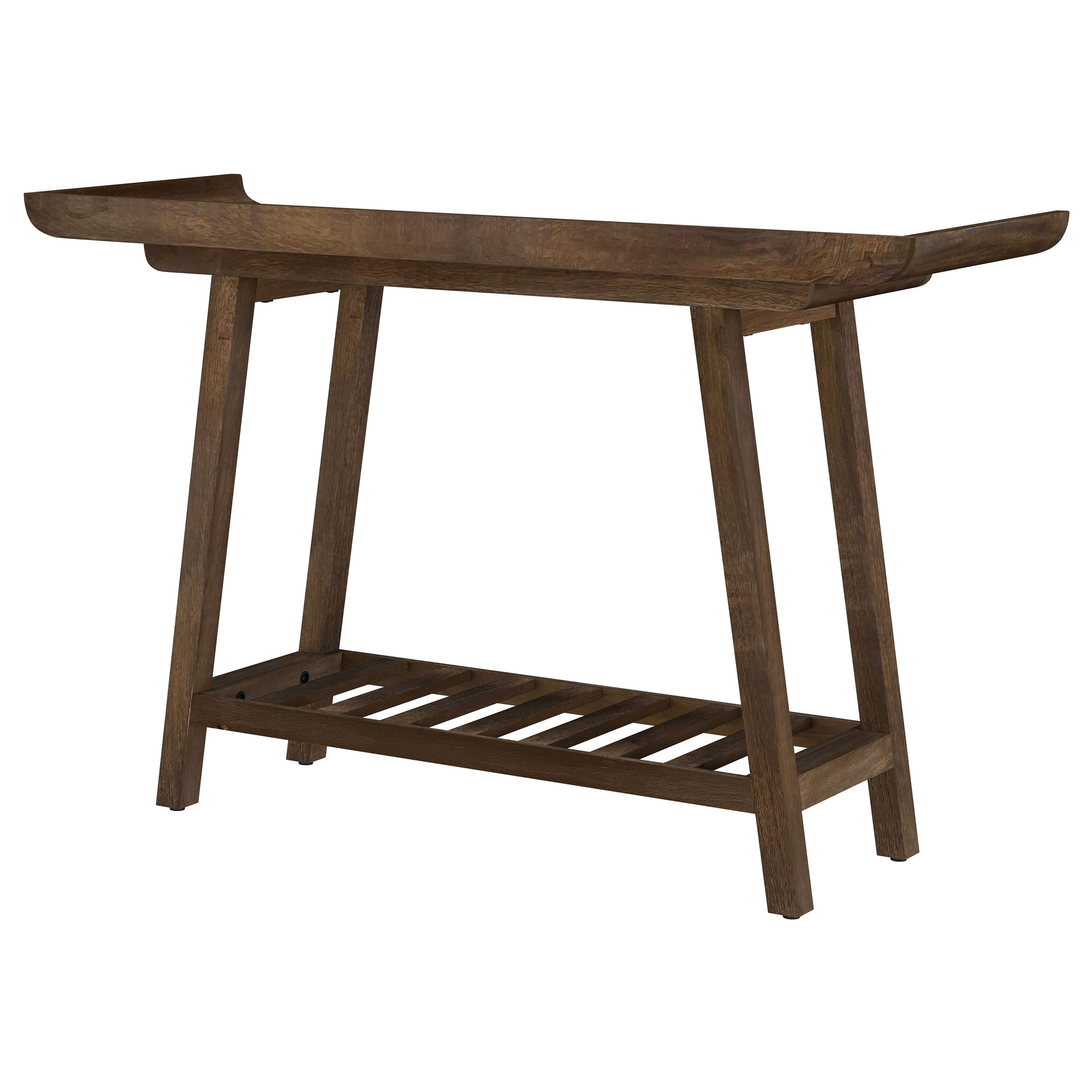 Ornelas 46-inch Console Table with Slatted Shelf Mango Brown — view 8