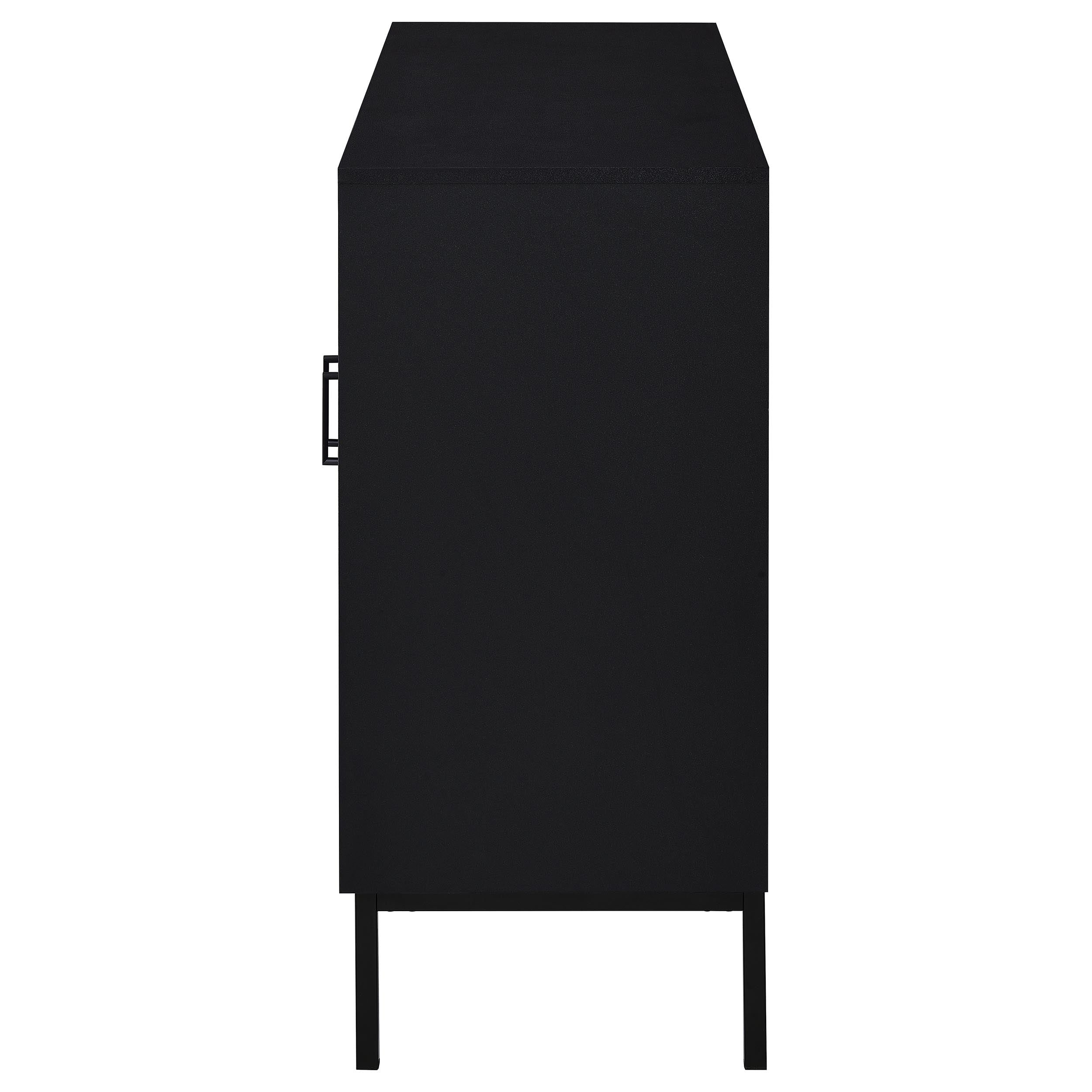 Jess 2-door Arched Fluted Glass Accent Cabinet Black — view 5