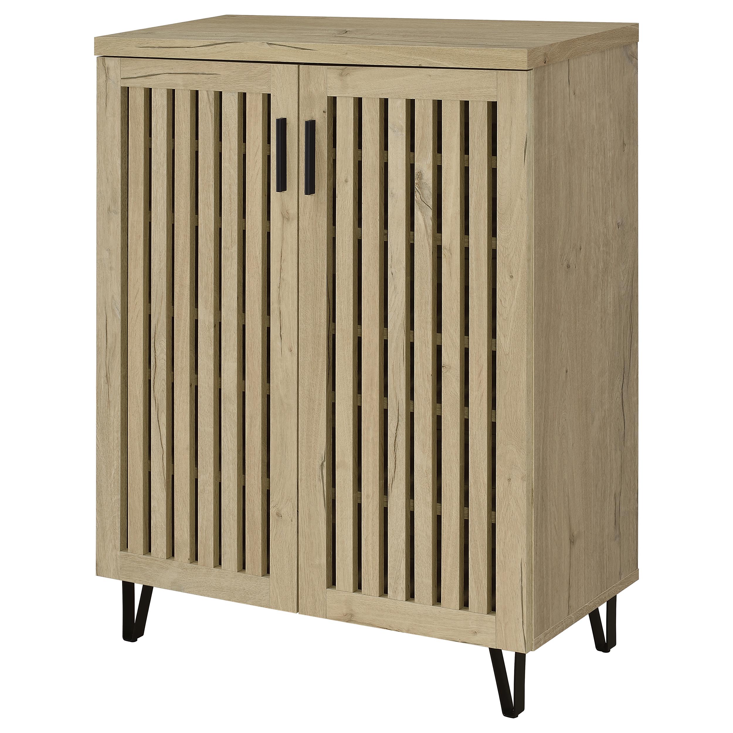 Brixton 2-door Entryway Shoe Storage Cabinets White Oak — view 5