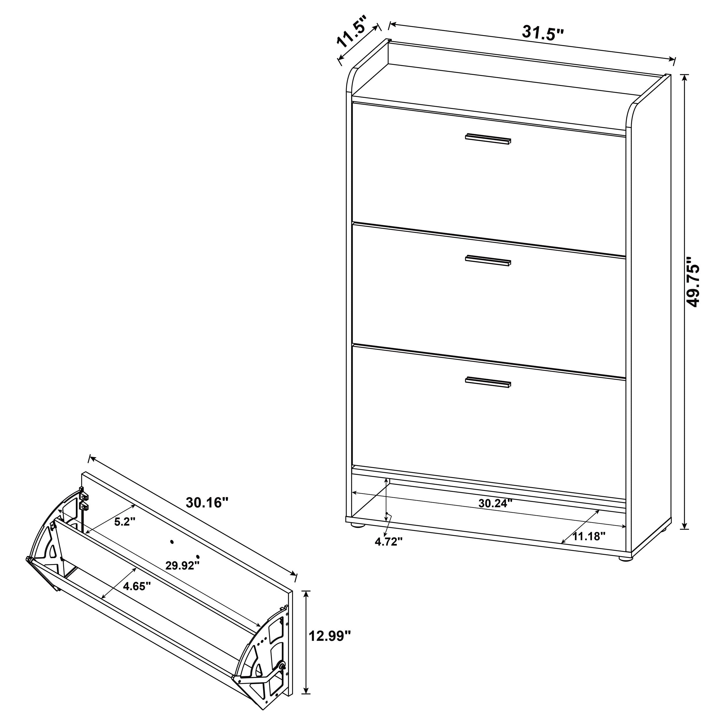 Denia 3-tier Engineered Wood Shoe Cabinet Mango — view 12