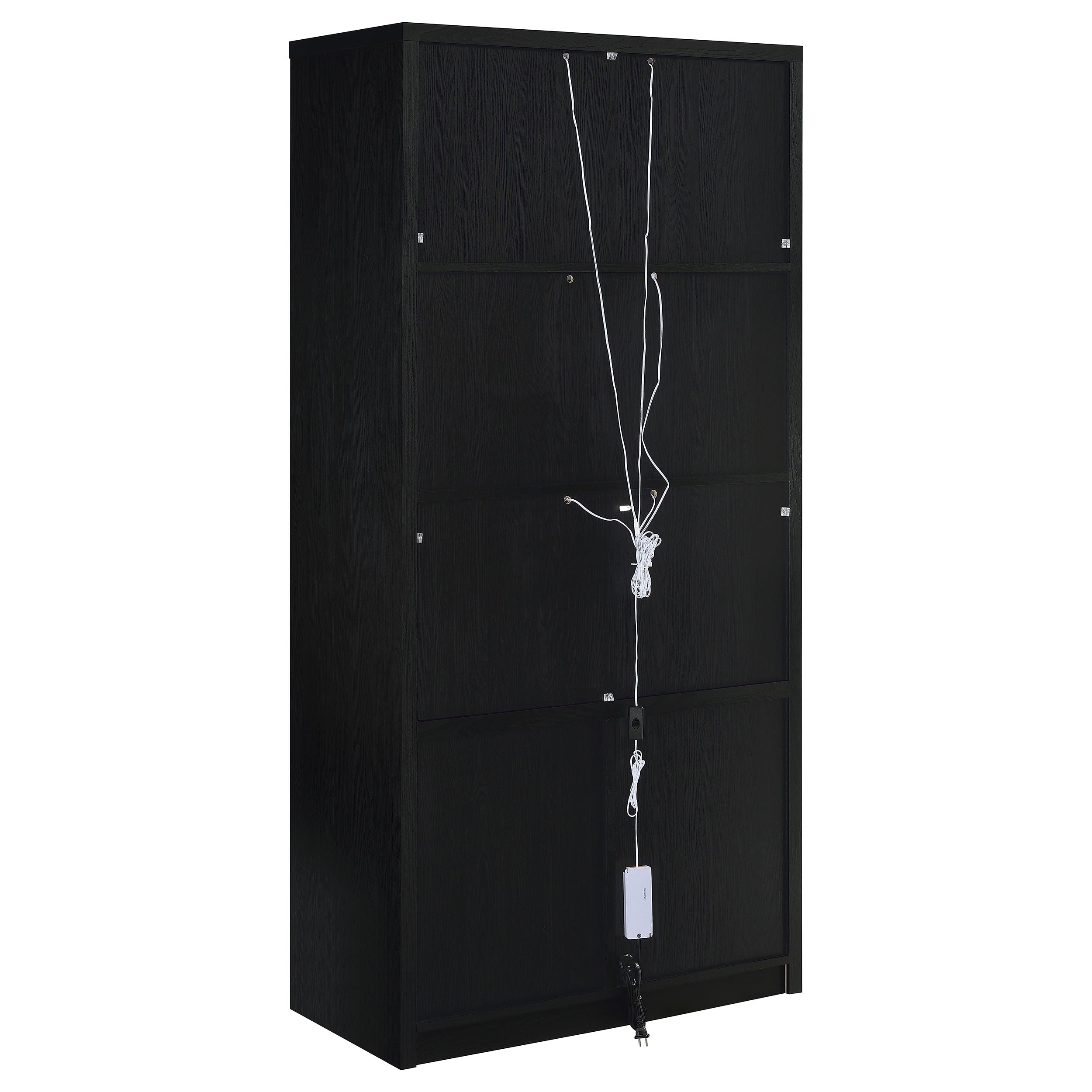 Riva 4-door Tall Accent Display Cabinet LED Lighting Black — view 8
