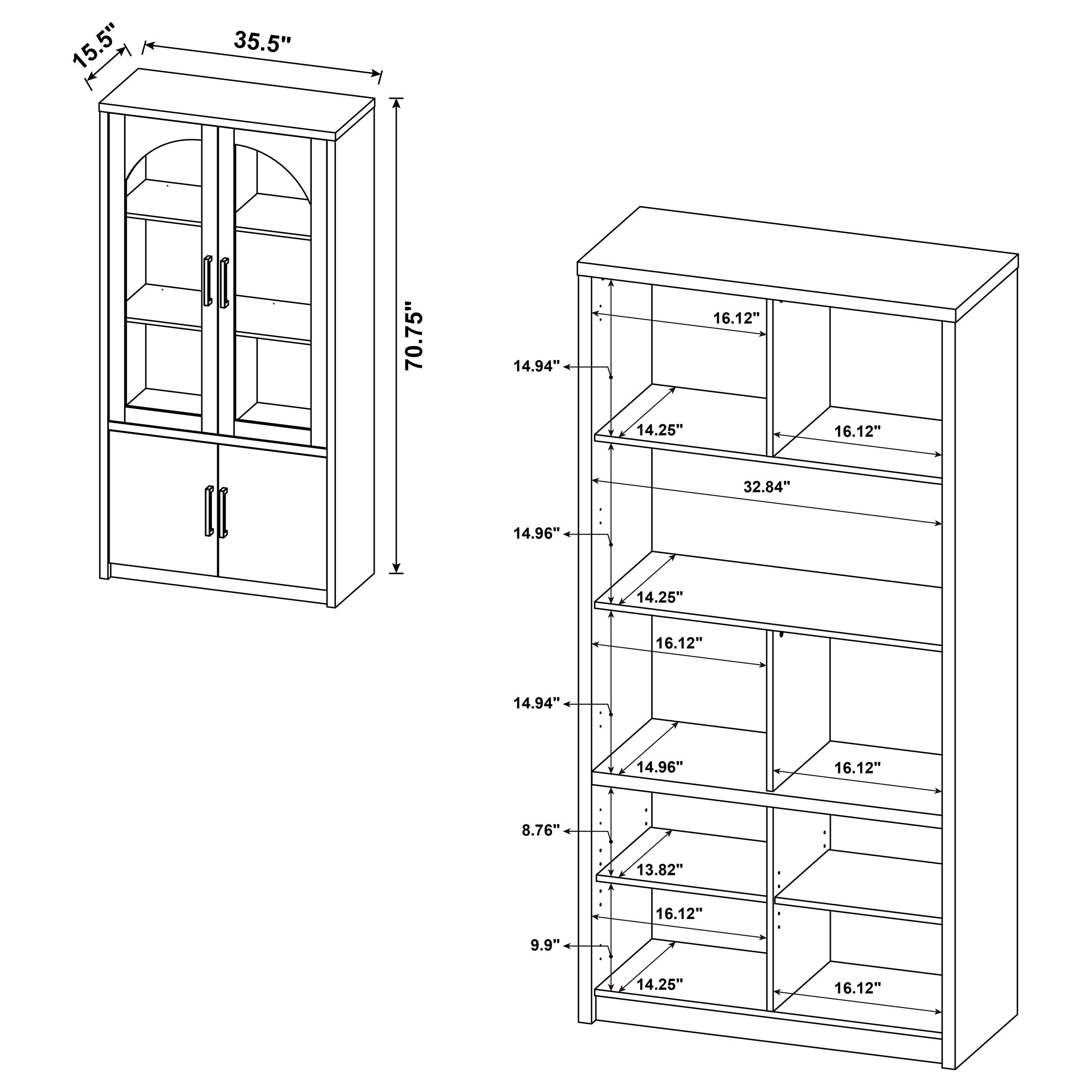Riva 4-door Tall Accent Display Cabinet LED Lighting Black — view 12