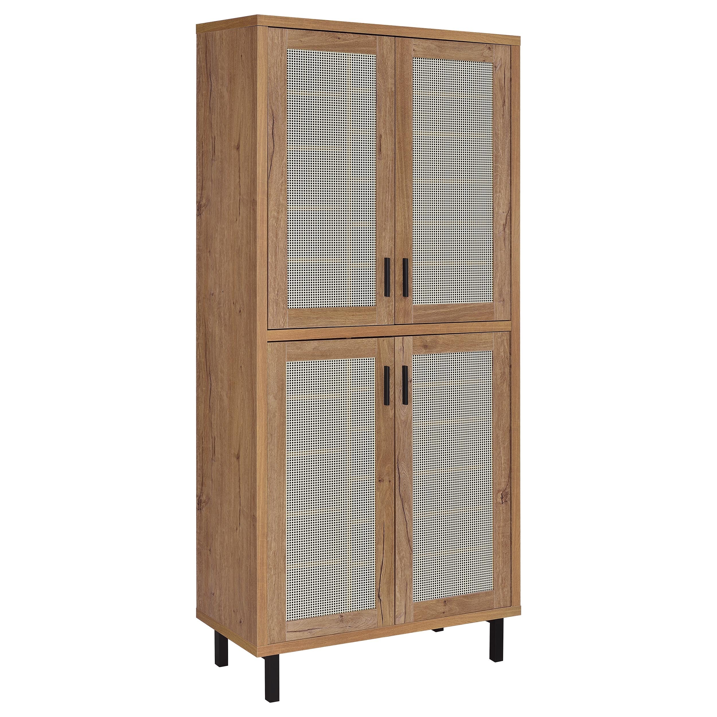 Teller 80-inch 4-door Tall Shoe Storage Cabinet Natural Oak — view 1
