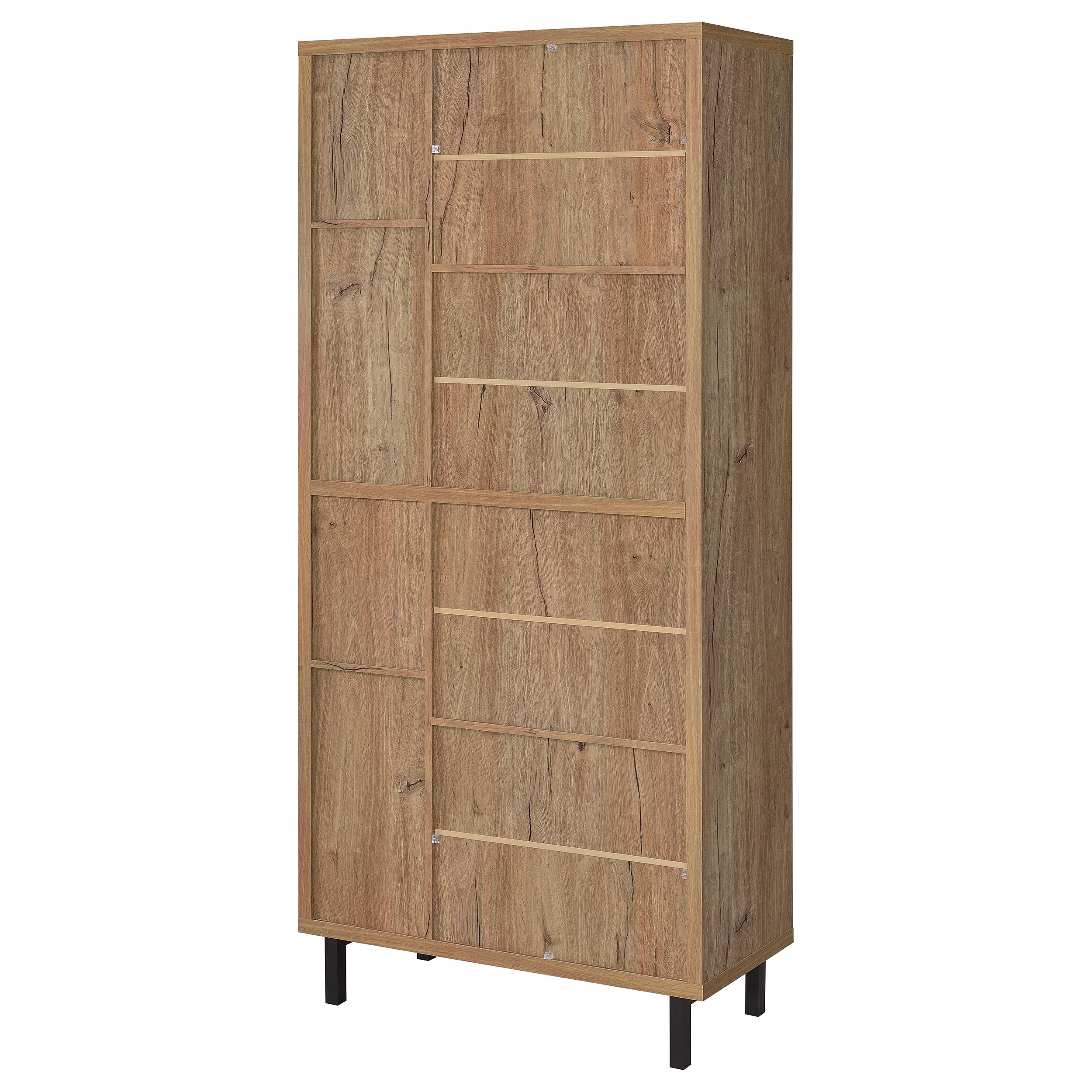 Teller 80-inch 4-door Tall Shoe Storage Cabinet Natural Oak — view 8