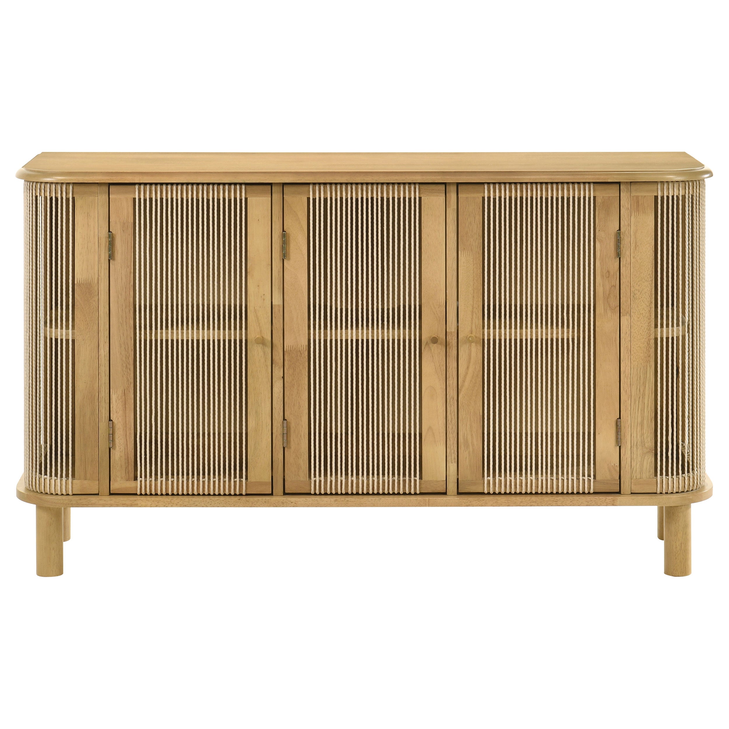 Ervine 3-Door Rope Panel Sideboard Accent Storage Cabinet Natural — view 3