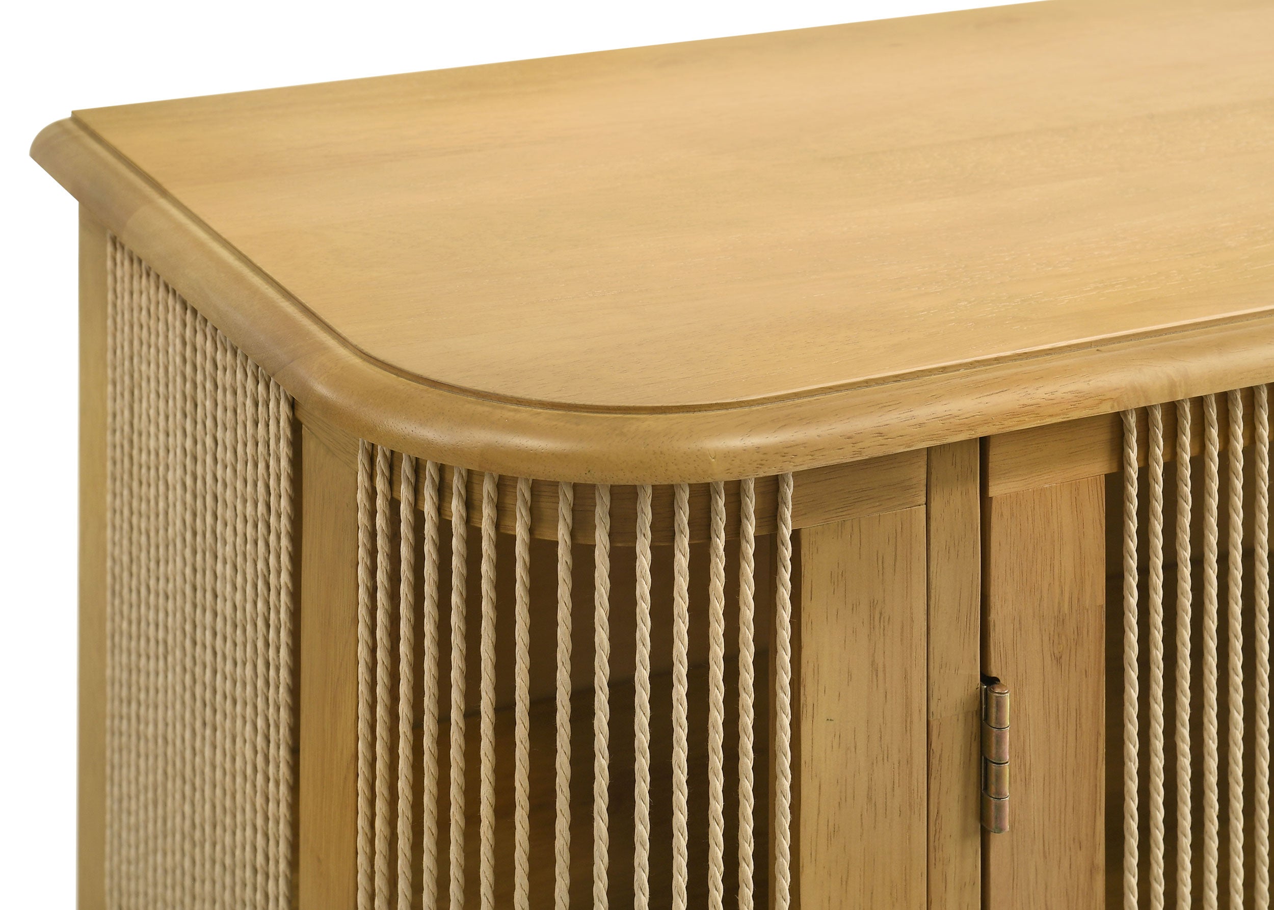 Ervine 3-Door Rope Panel Sideboard Accent Storage Cabinet Natural — view 12