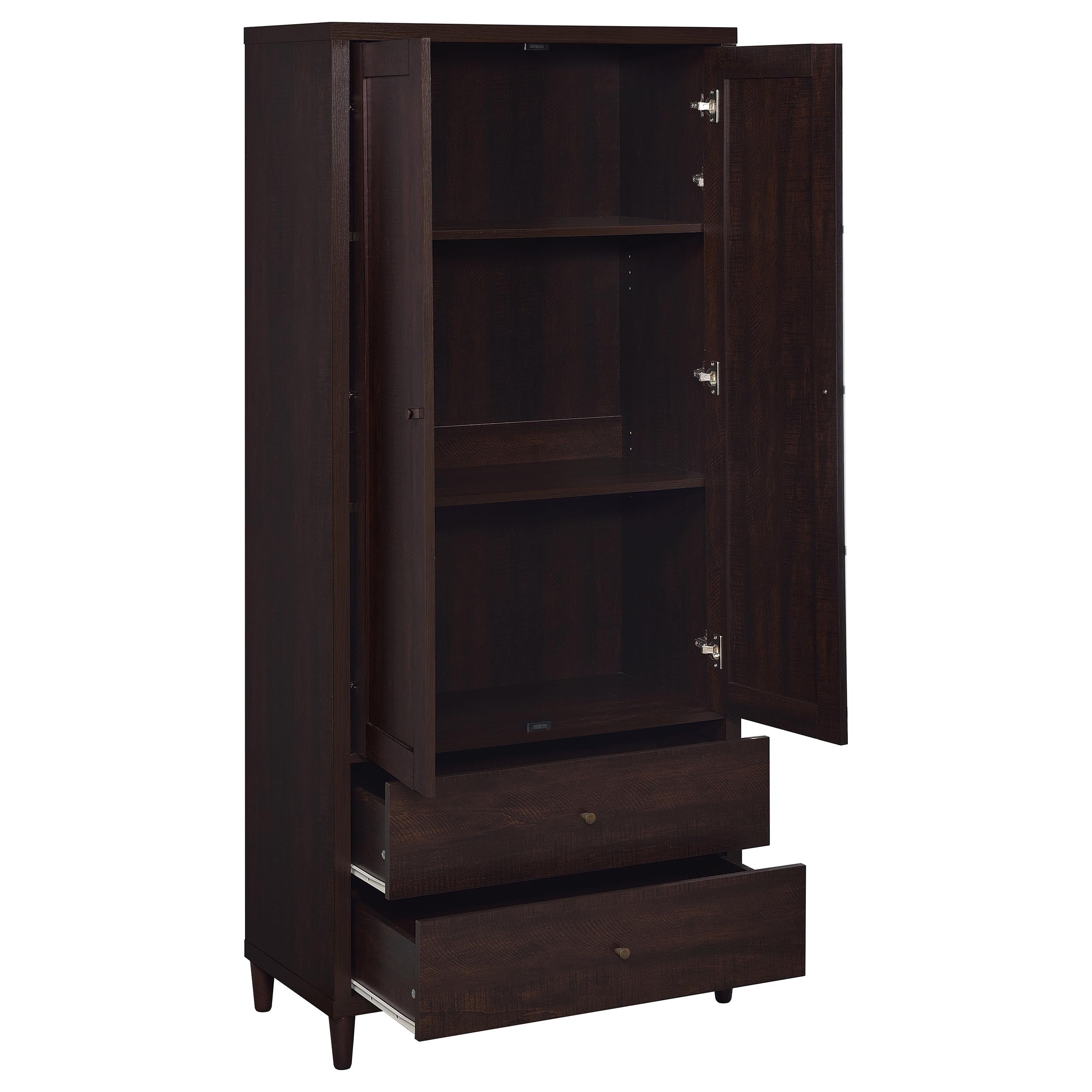 Wadeline 2-door Tall Accent Storage Cabinet Rustic Tobacco — view 3
